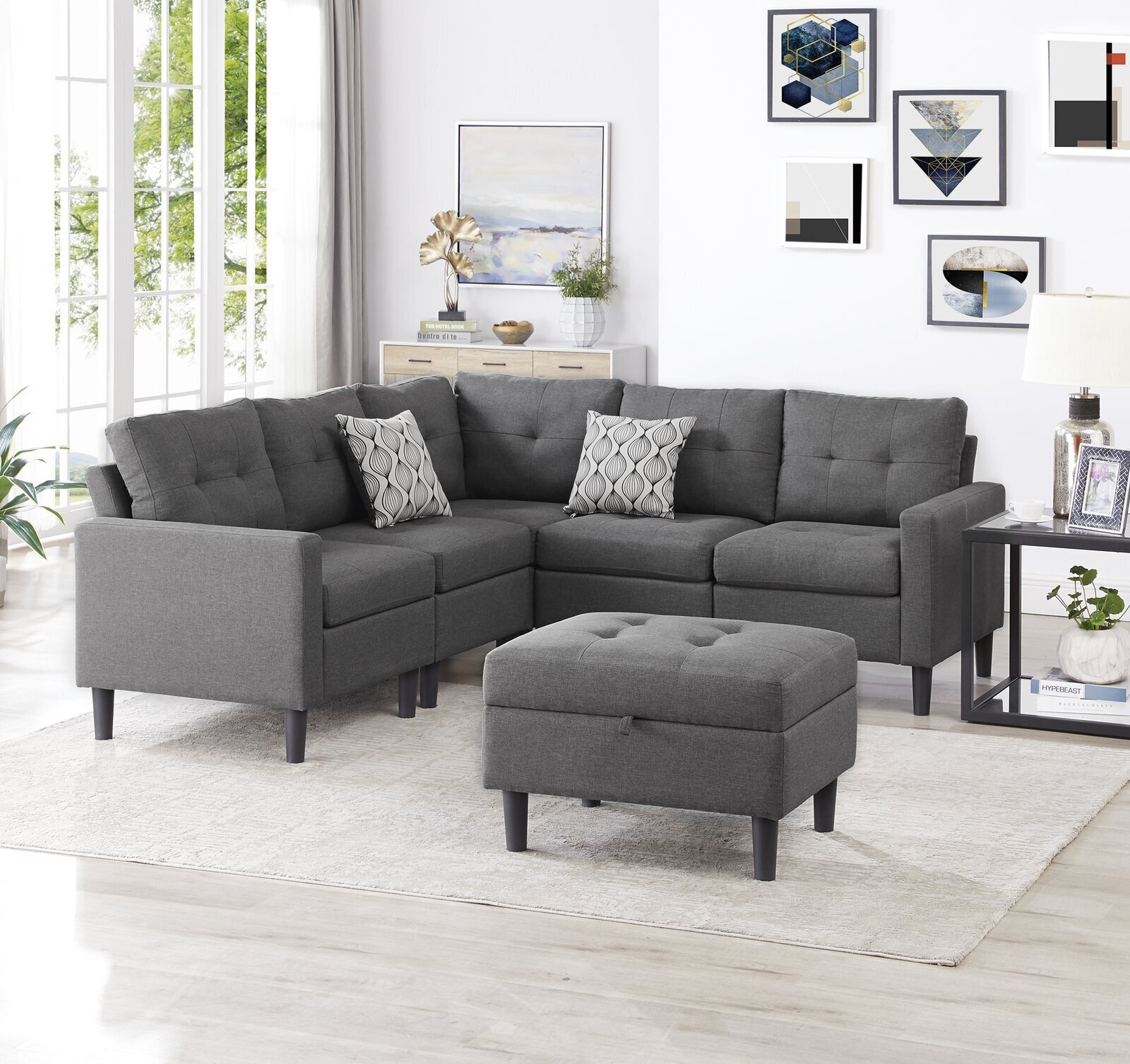 80” Wide Reversible Modular Corner Sectional