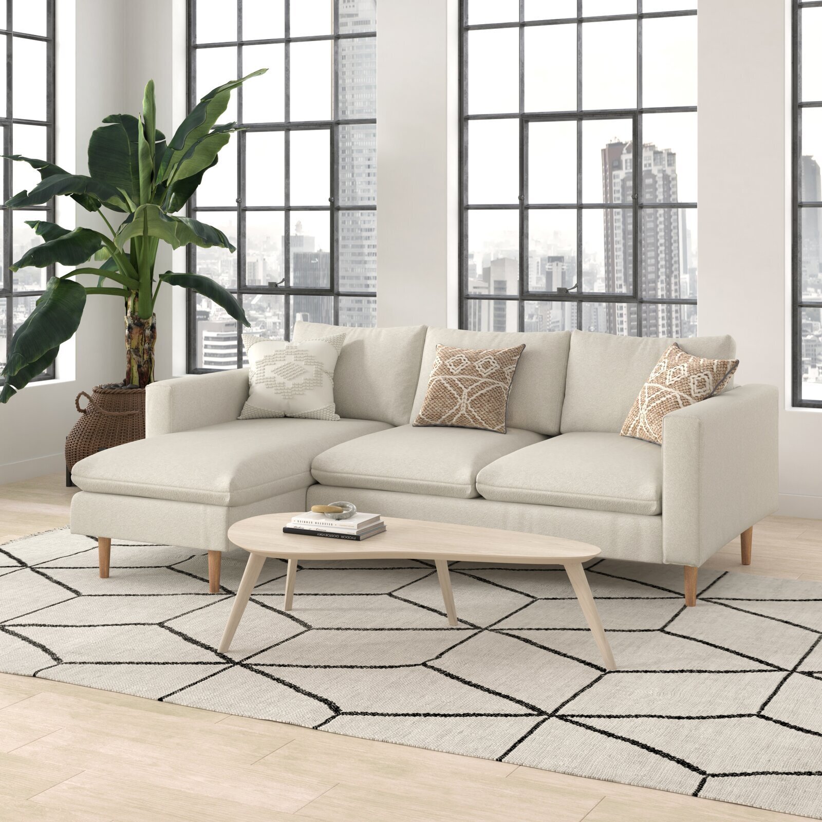87” Wide Reversible Modular Sofa & Chaise