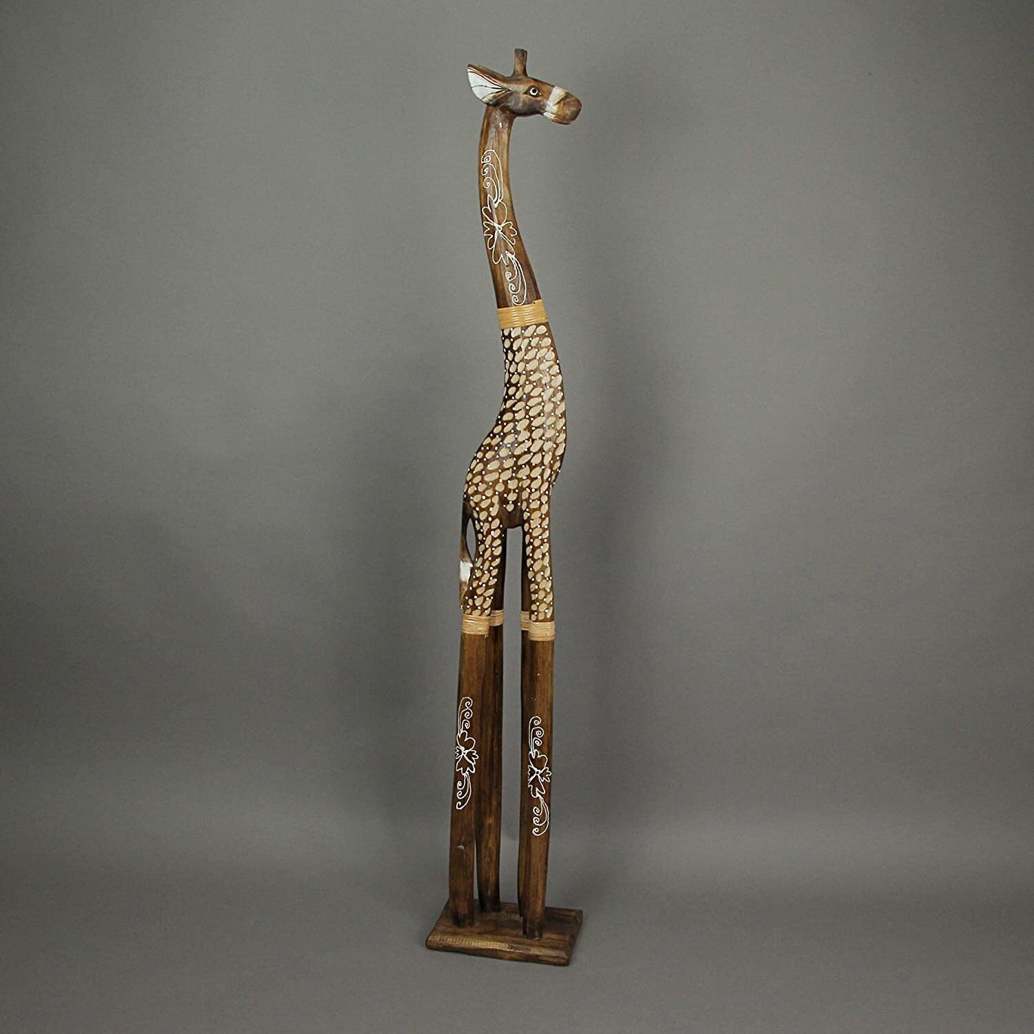 Abesia Wooden Giraffe with Various Carvings