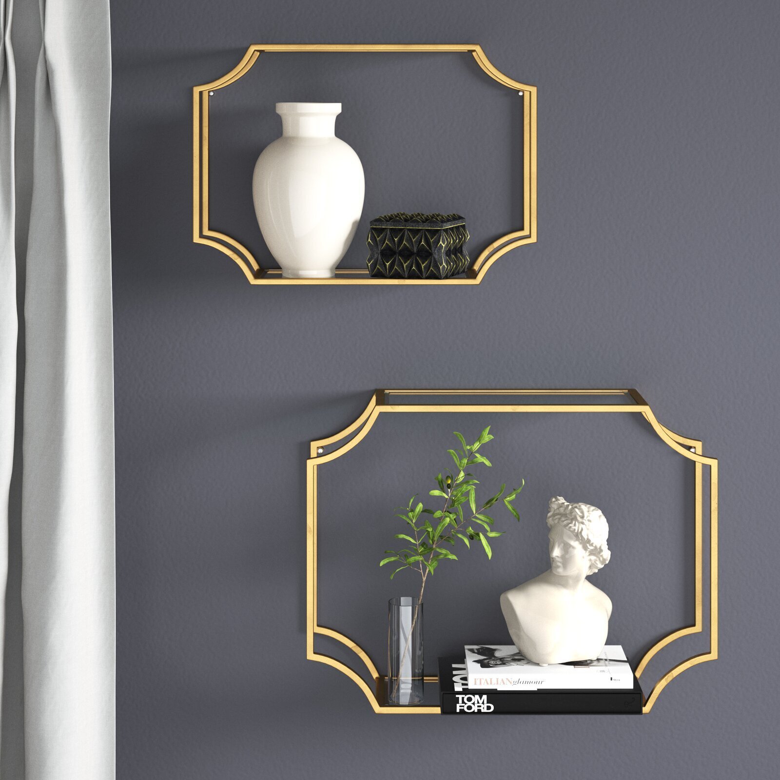 Accent glass shelf design