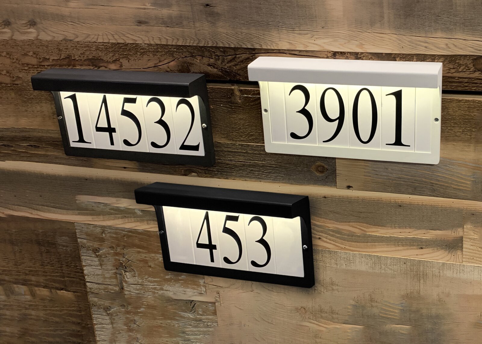 Acrylic House Number Light with Customizable Number Tiles