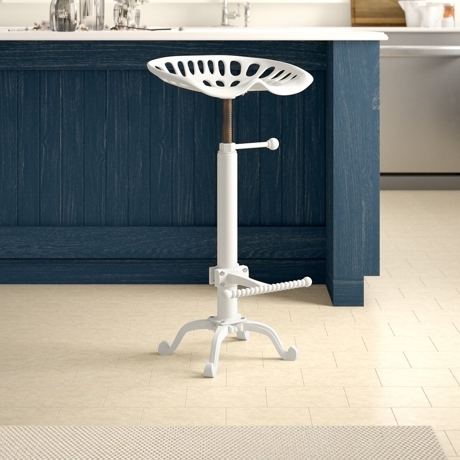 Adjustable Iron Swivel Bar Stool