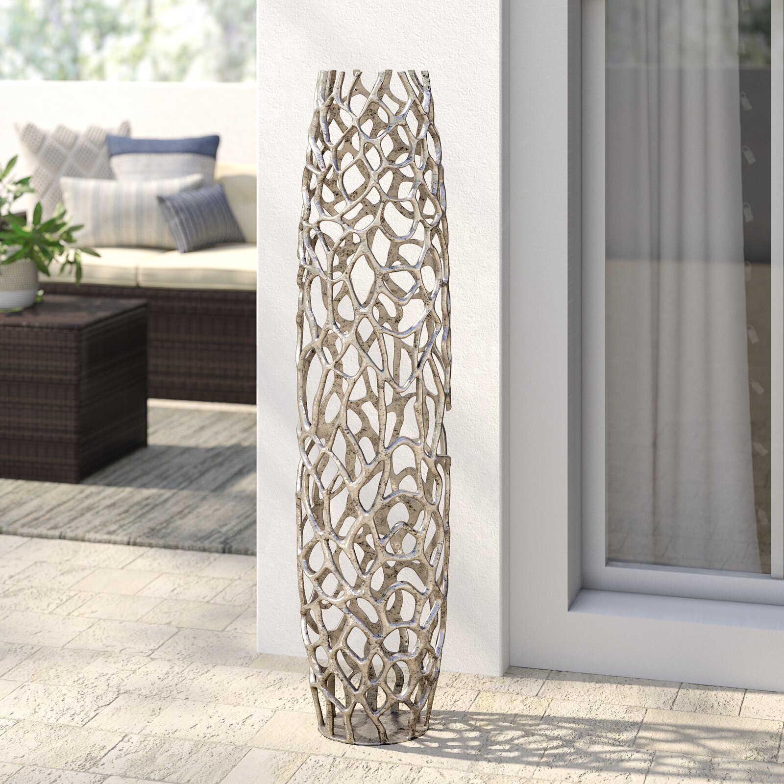 Tall Metal Floor Vases