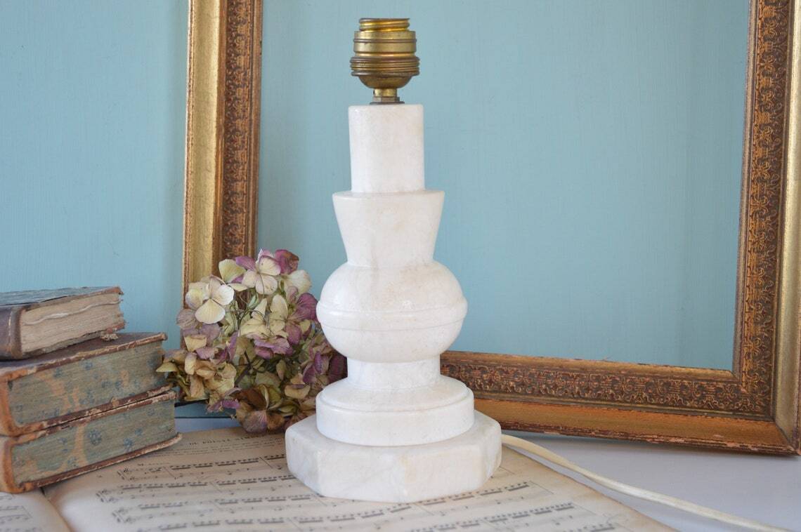 Alabaster Vintage Marble Lamp Base