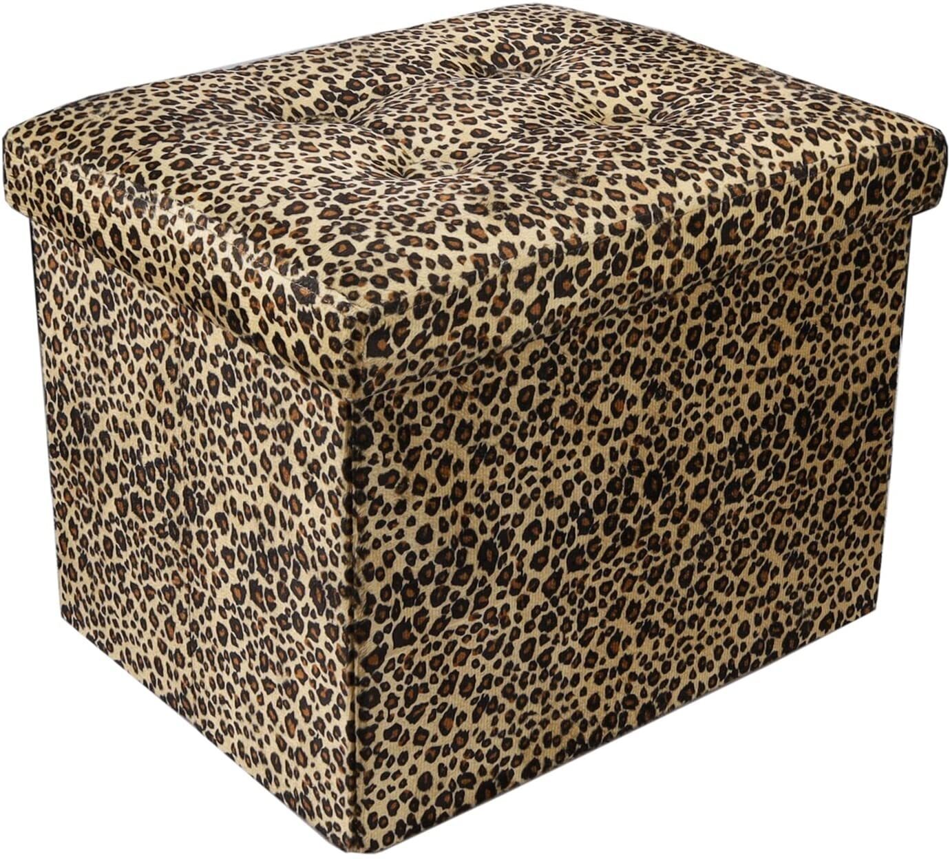 Animal Print Stool with Storage
