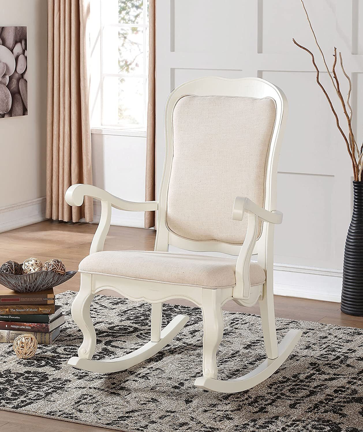 Antique White Vintage Rocking Chair