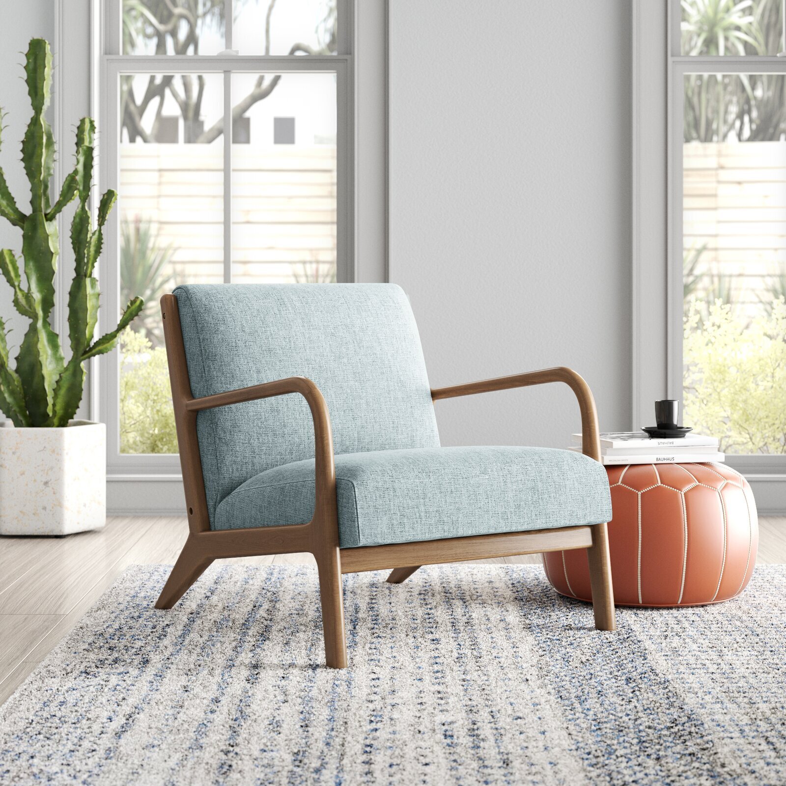 Armchair with Wooden Arms