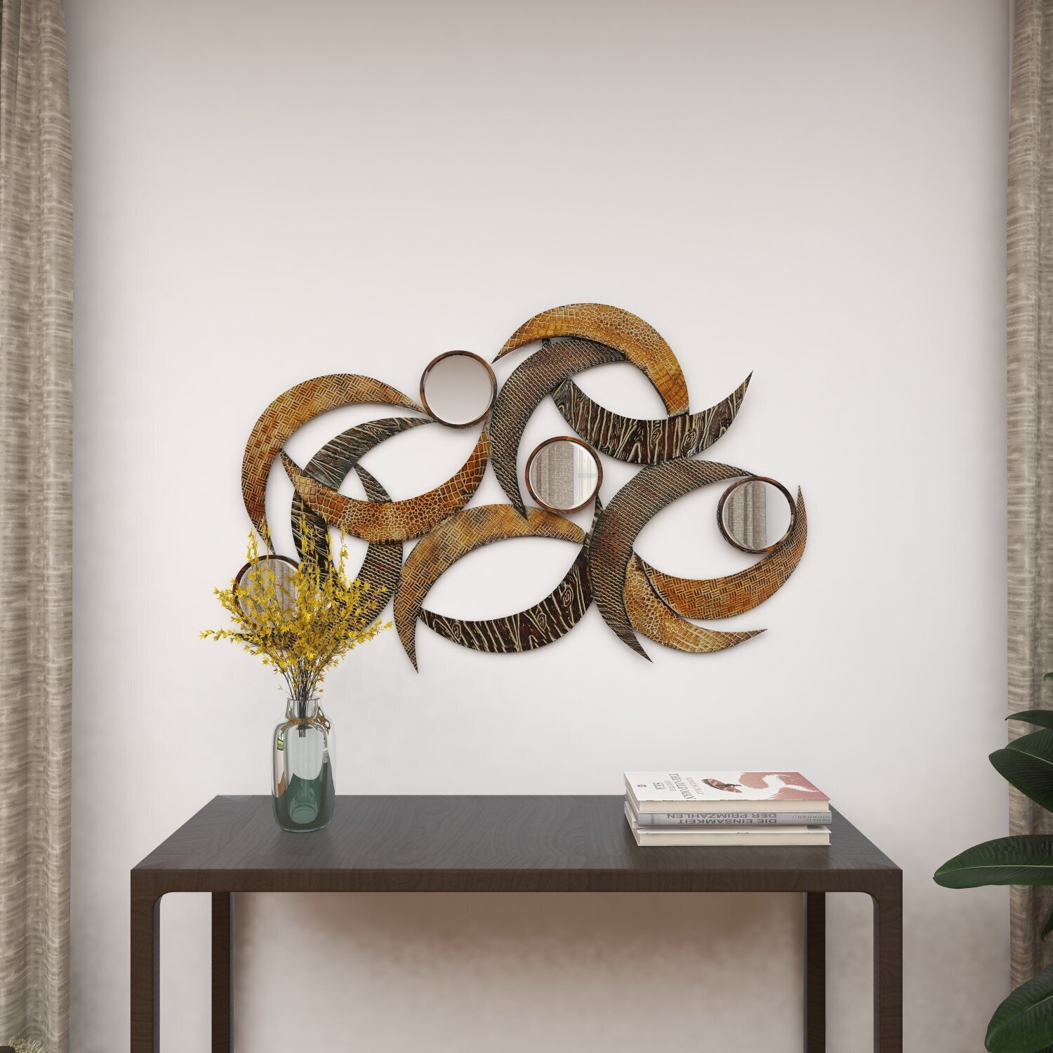 Artistic Glass and Iron Wall Art Decor 