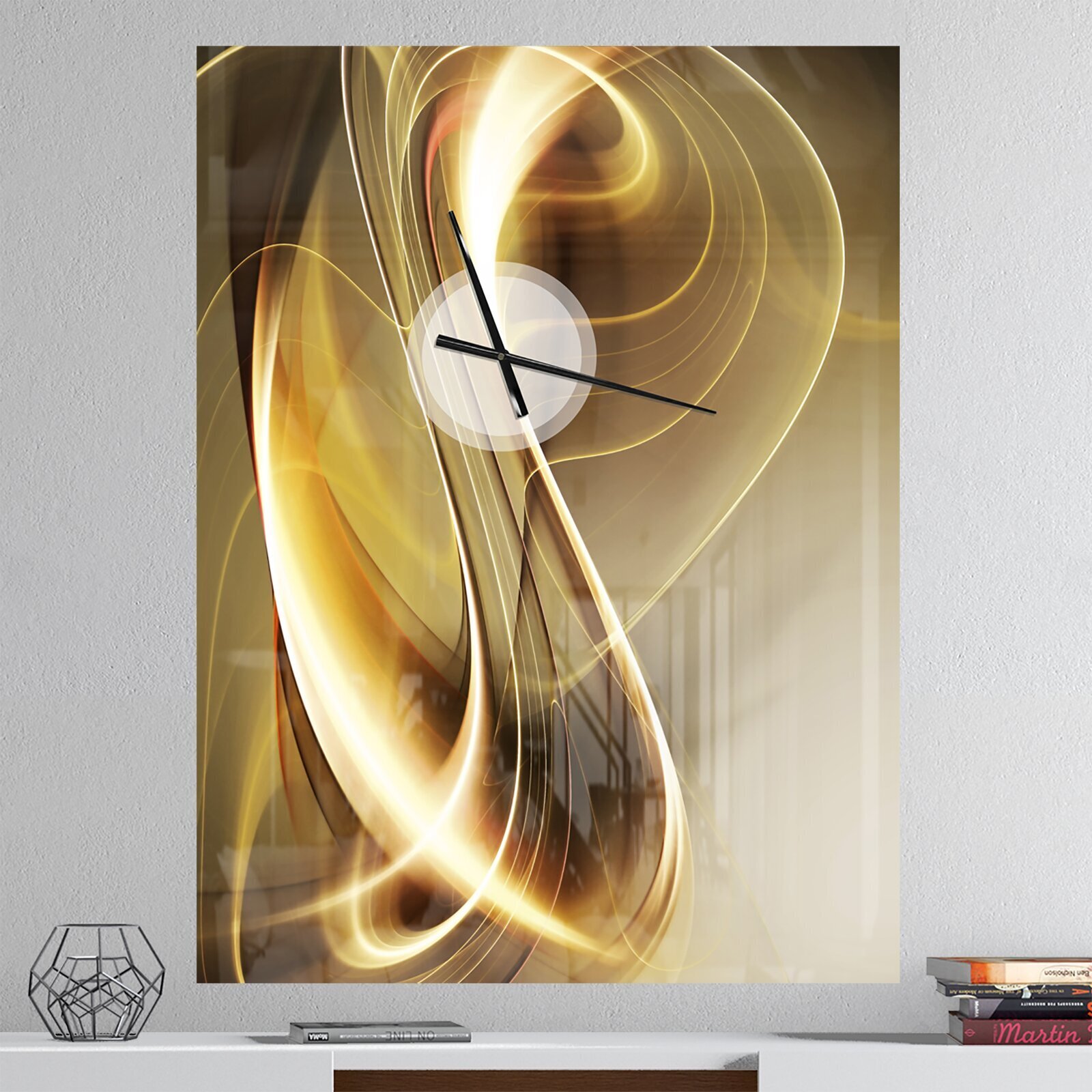Artwork style long wall clock