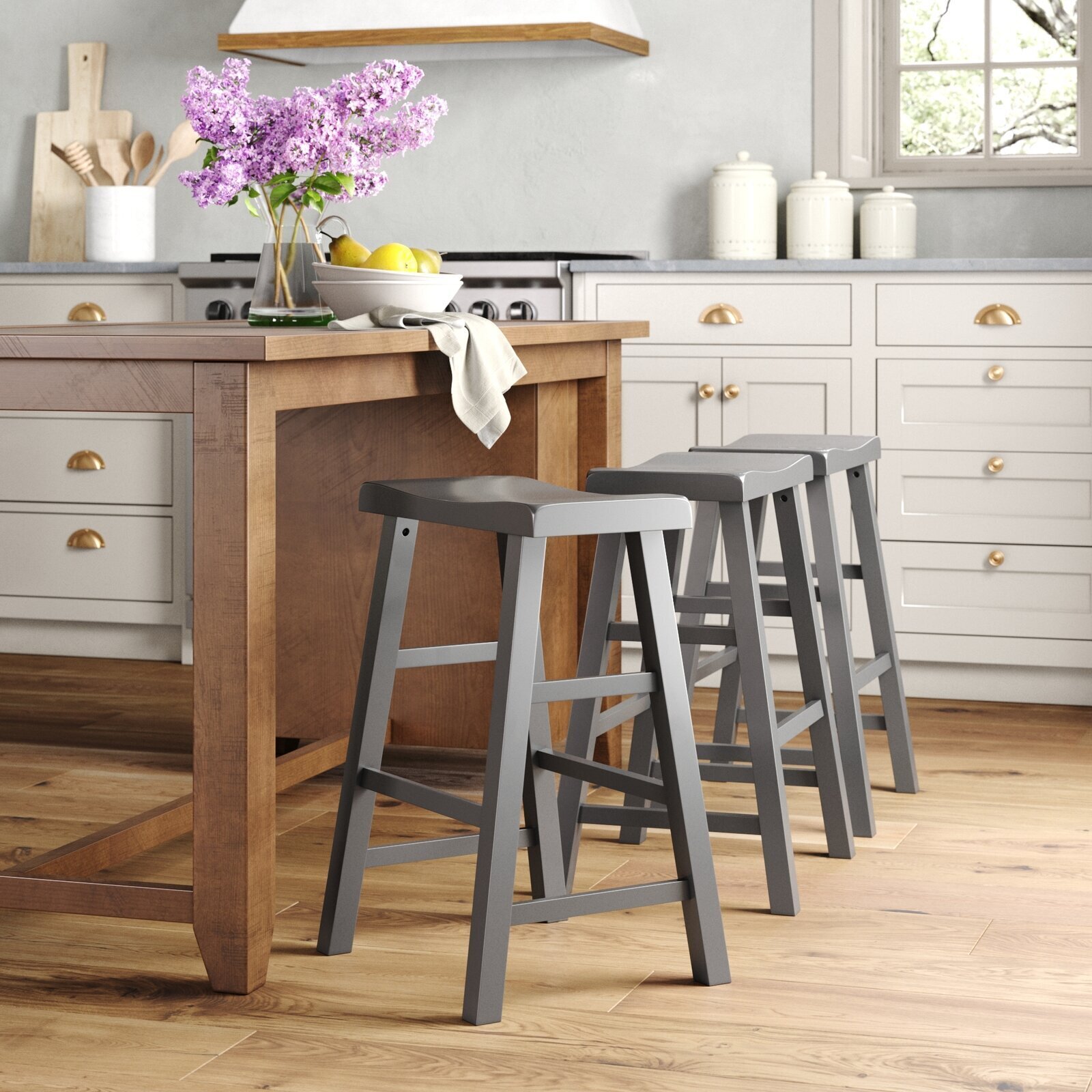 Backless Space Saving Bar Stools Stool (Set of 3)
