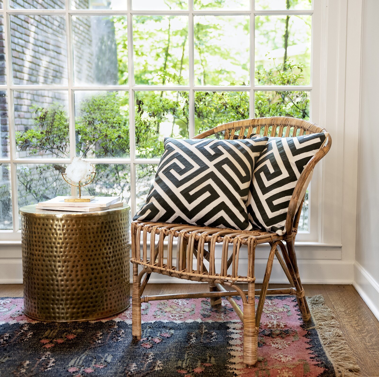 Barrel bamboo armchair 