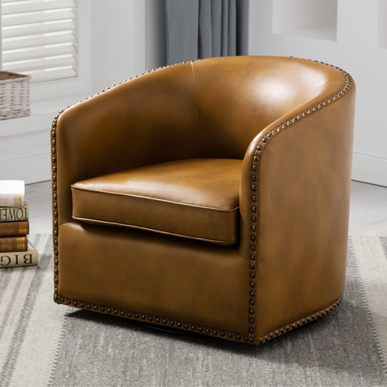 Barrel shaped Swivel Western Style Chairs