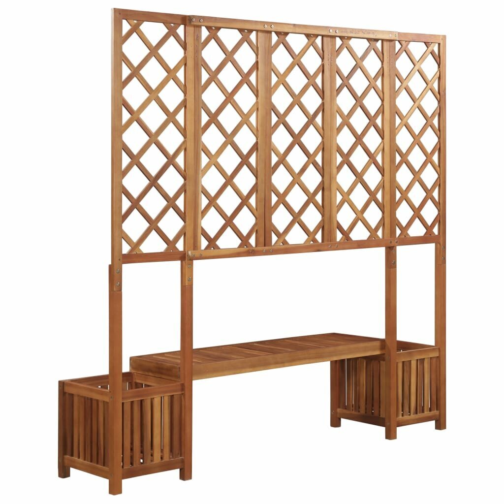 Bench planter with trellis