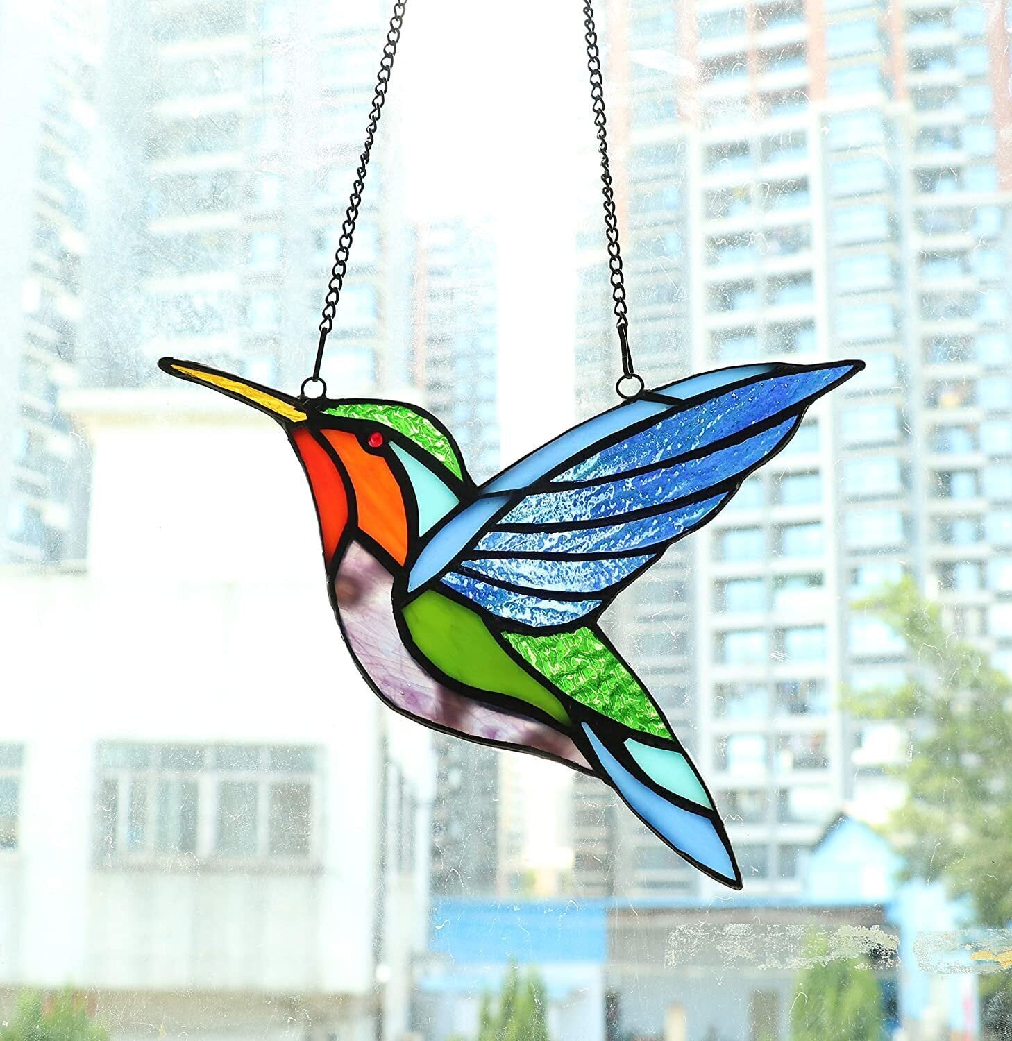 Stained Glass Birds On A Wire