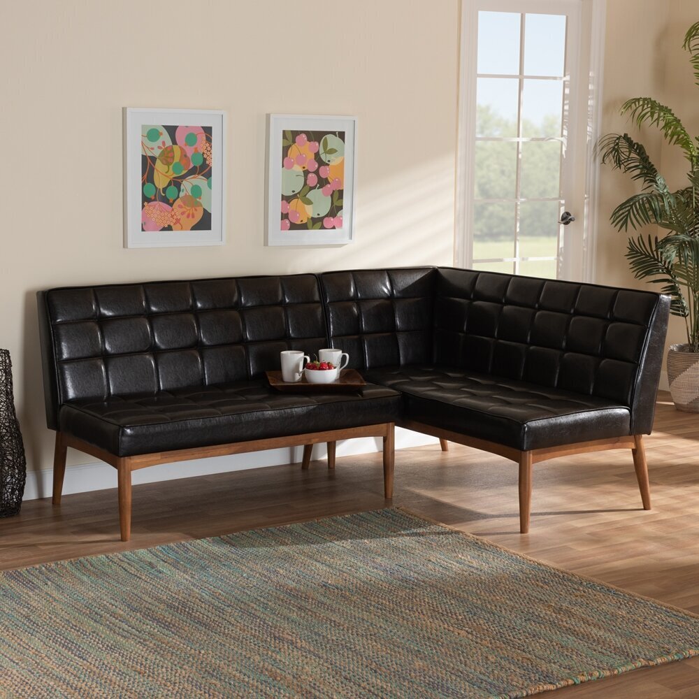 Biscuit Tufted L Shaped Dining Bench