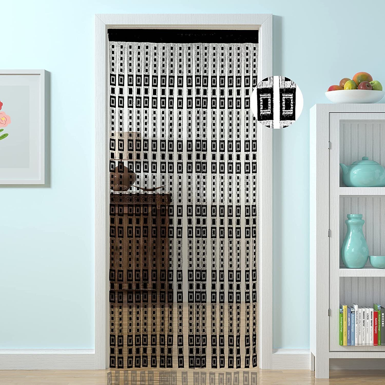 Black Geometric Woven Divider 