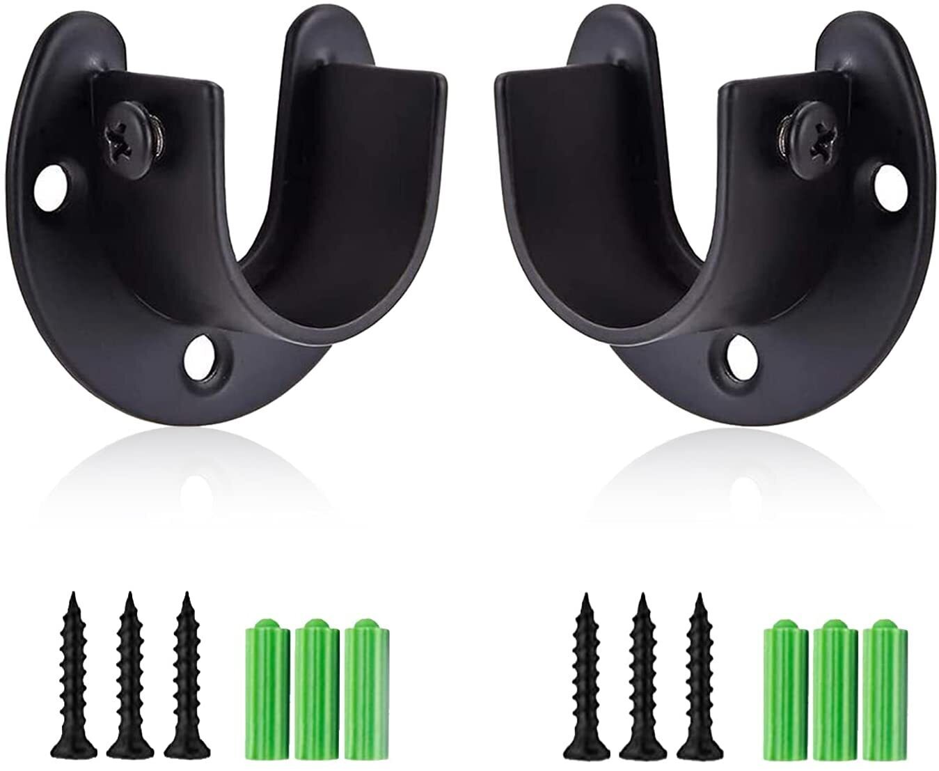 Black Stainless Steel Shower Curtain Rod Holders 