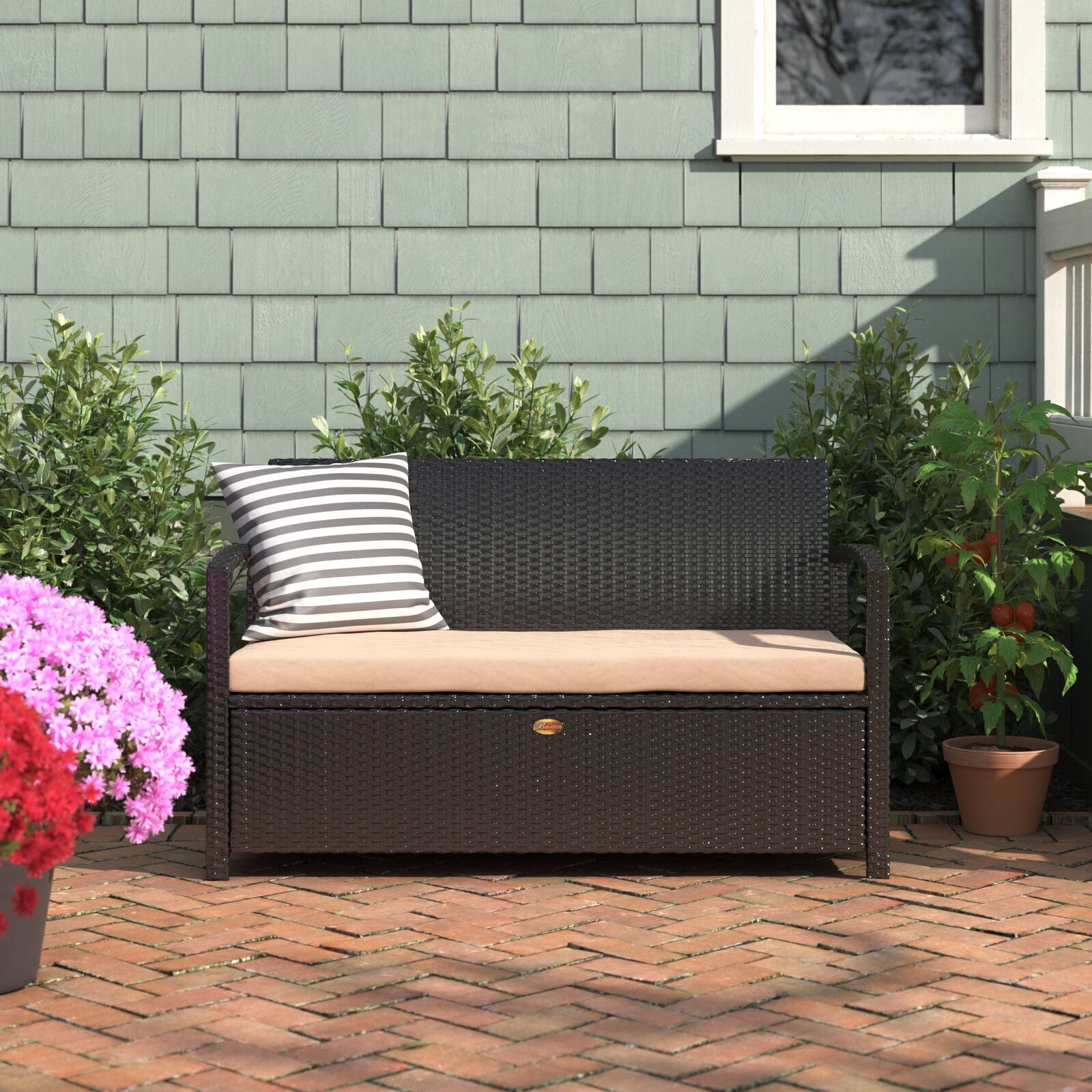 Black Wicker Couch With Storage Underneath 