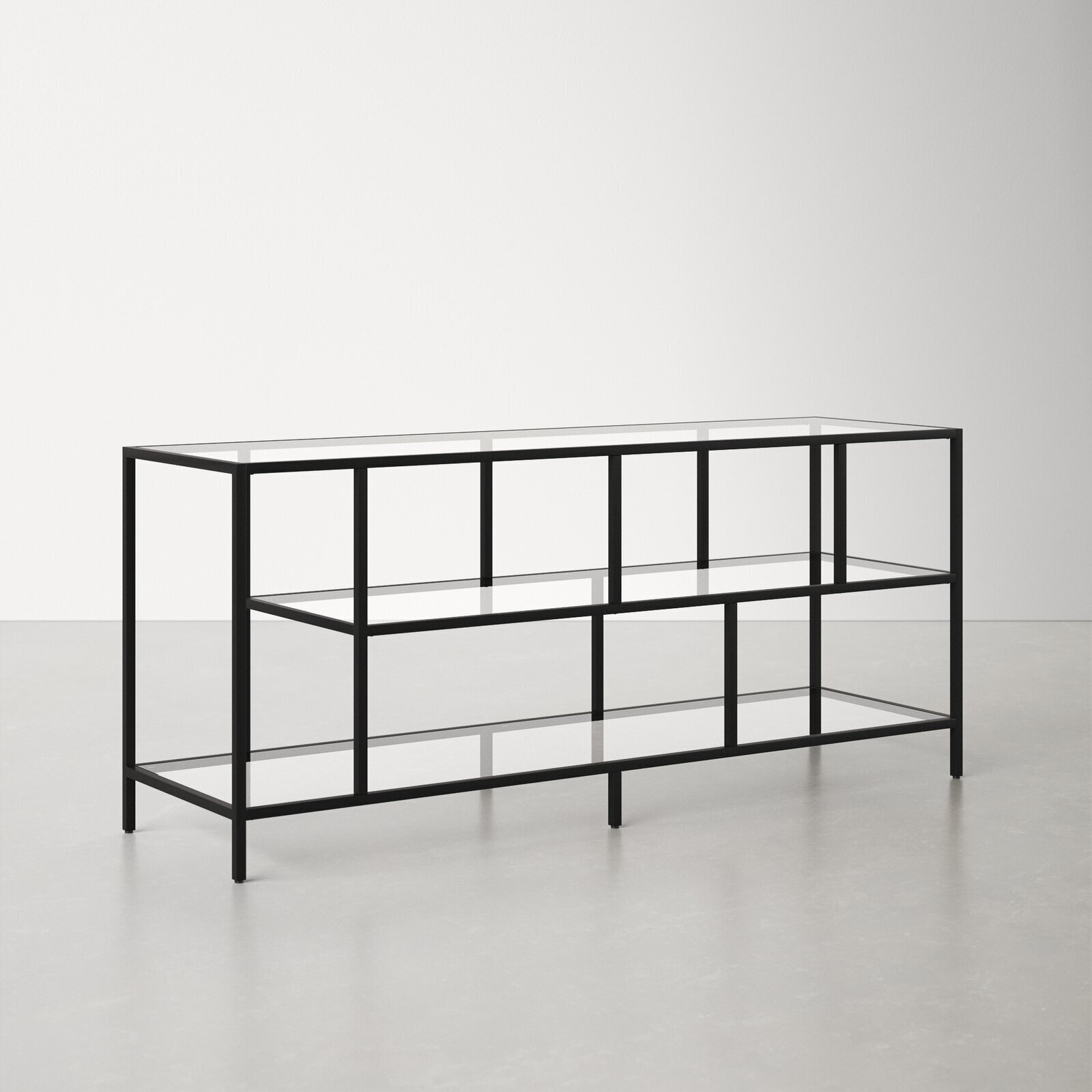 Blackened Bronze Glass TV Stand 