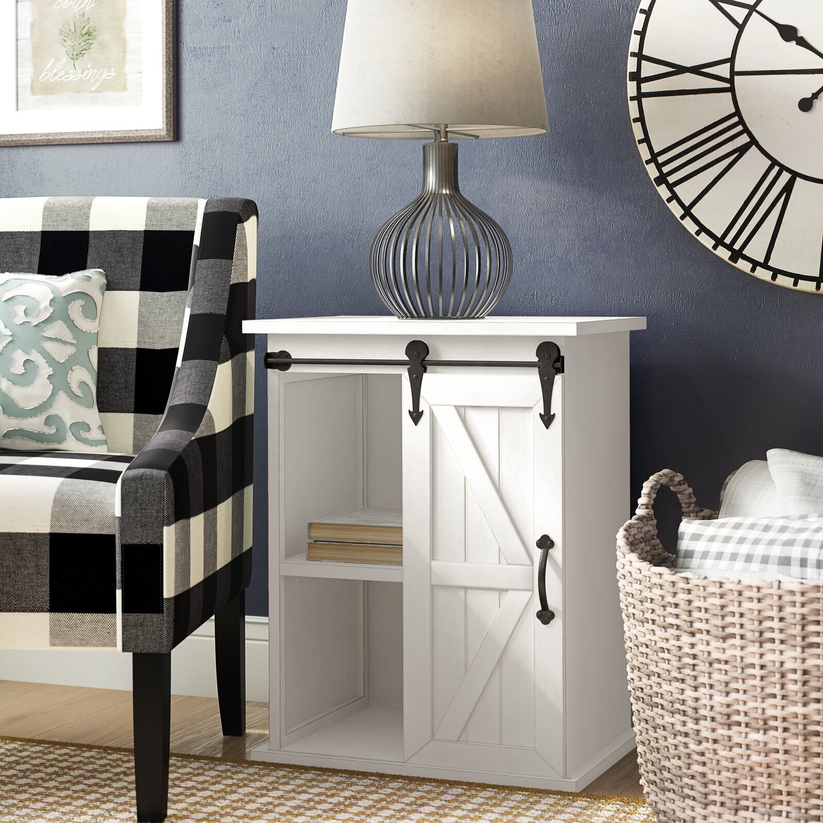 Bookcase Side Table with Door