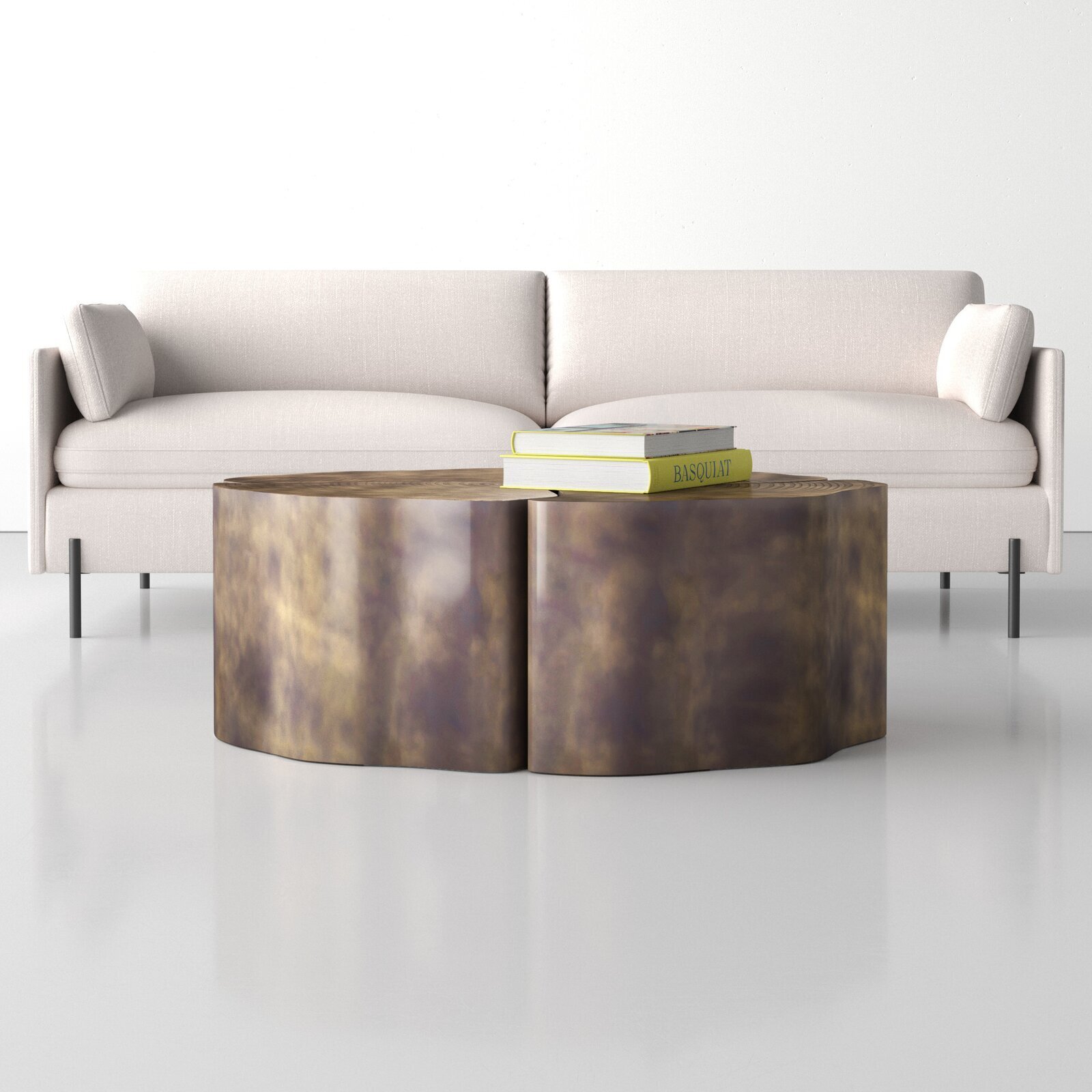 Brass Odd Shaped Coffee Table