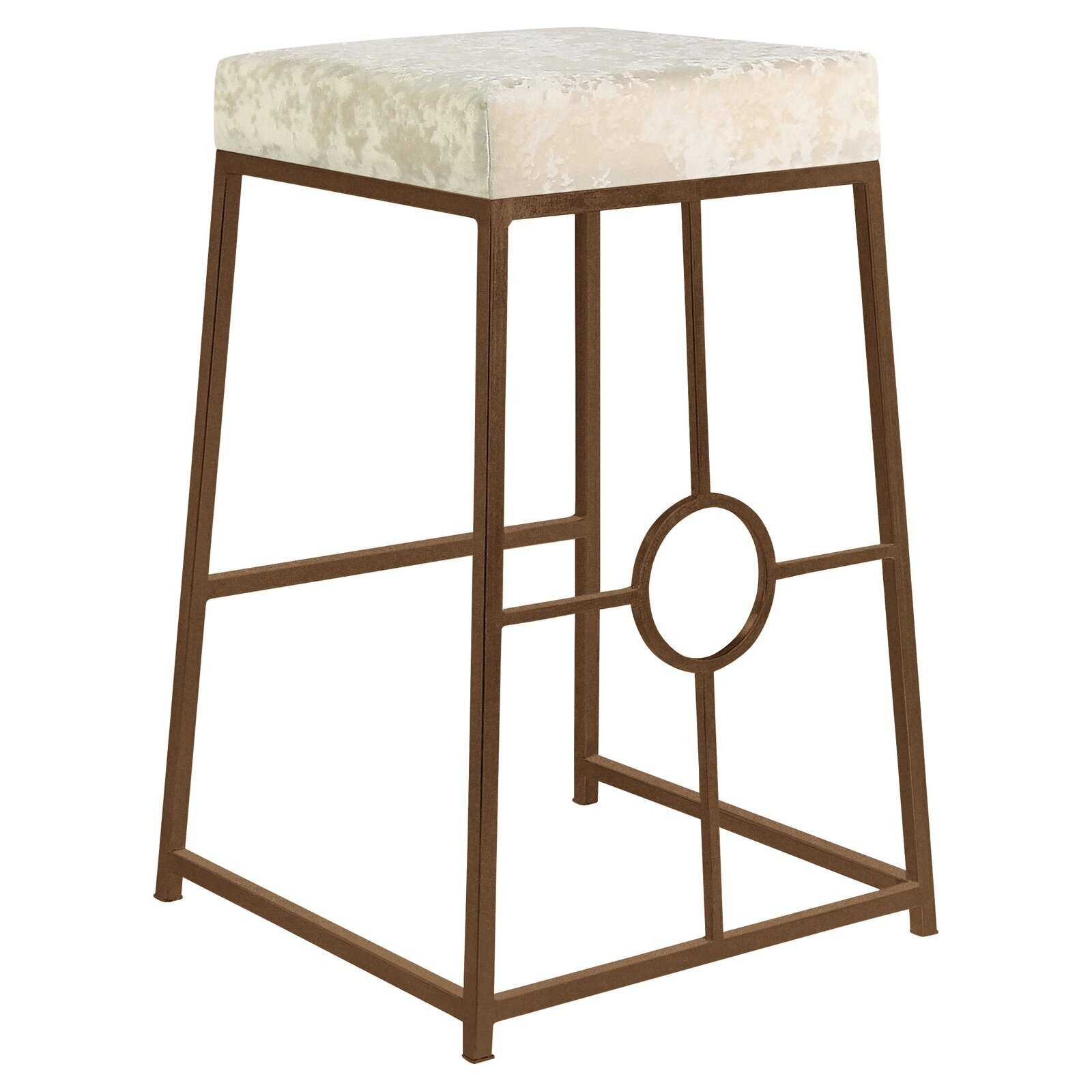 Bronzed Brass Backless Bar Stool