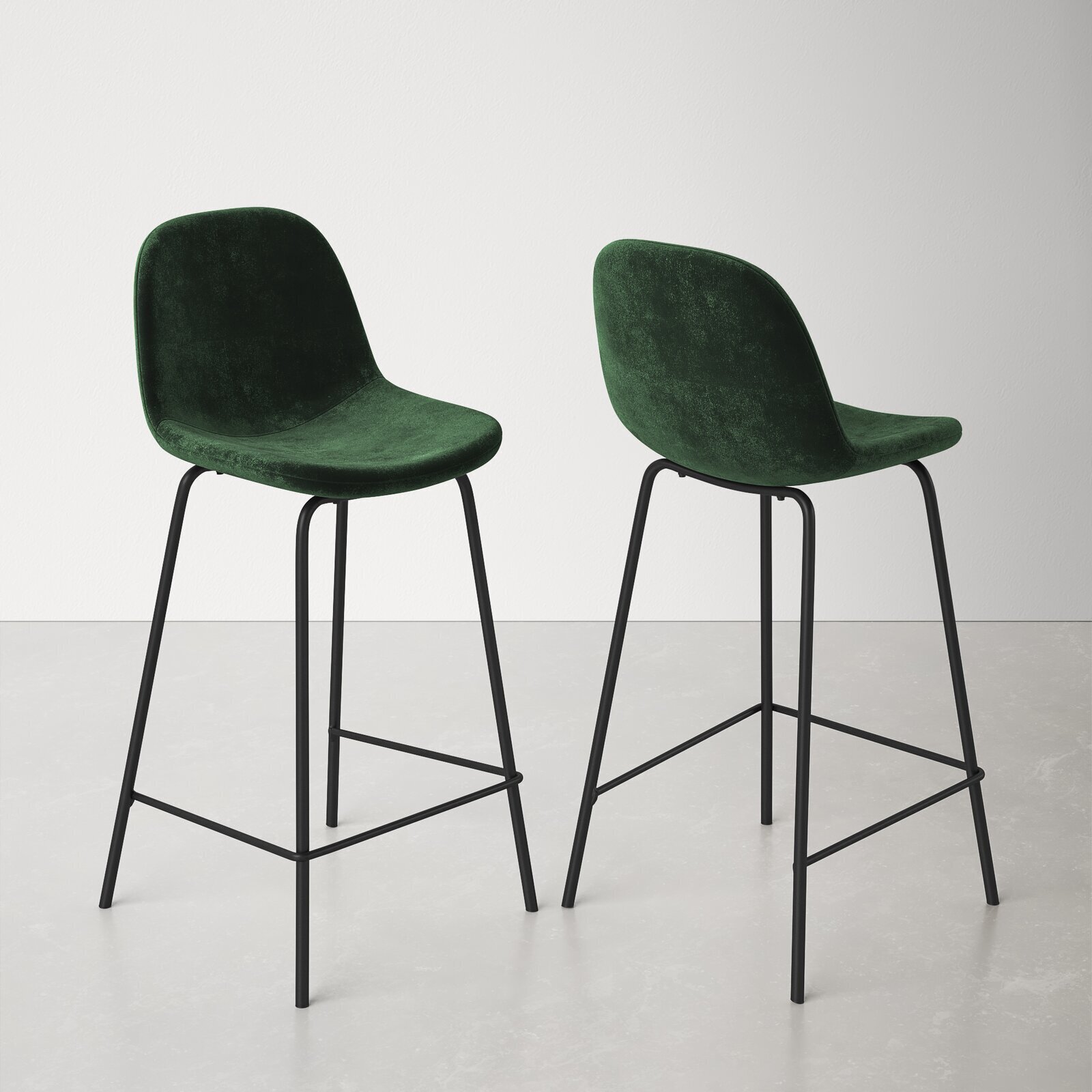 Bucket Seat Velvet Bar Stools