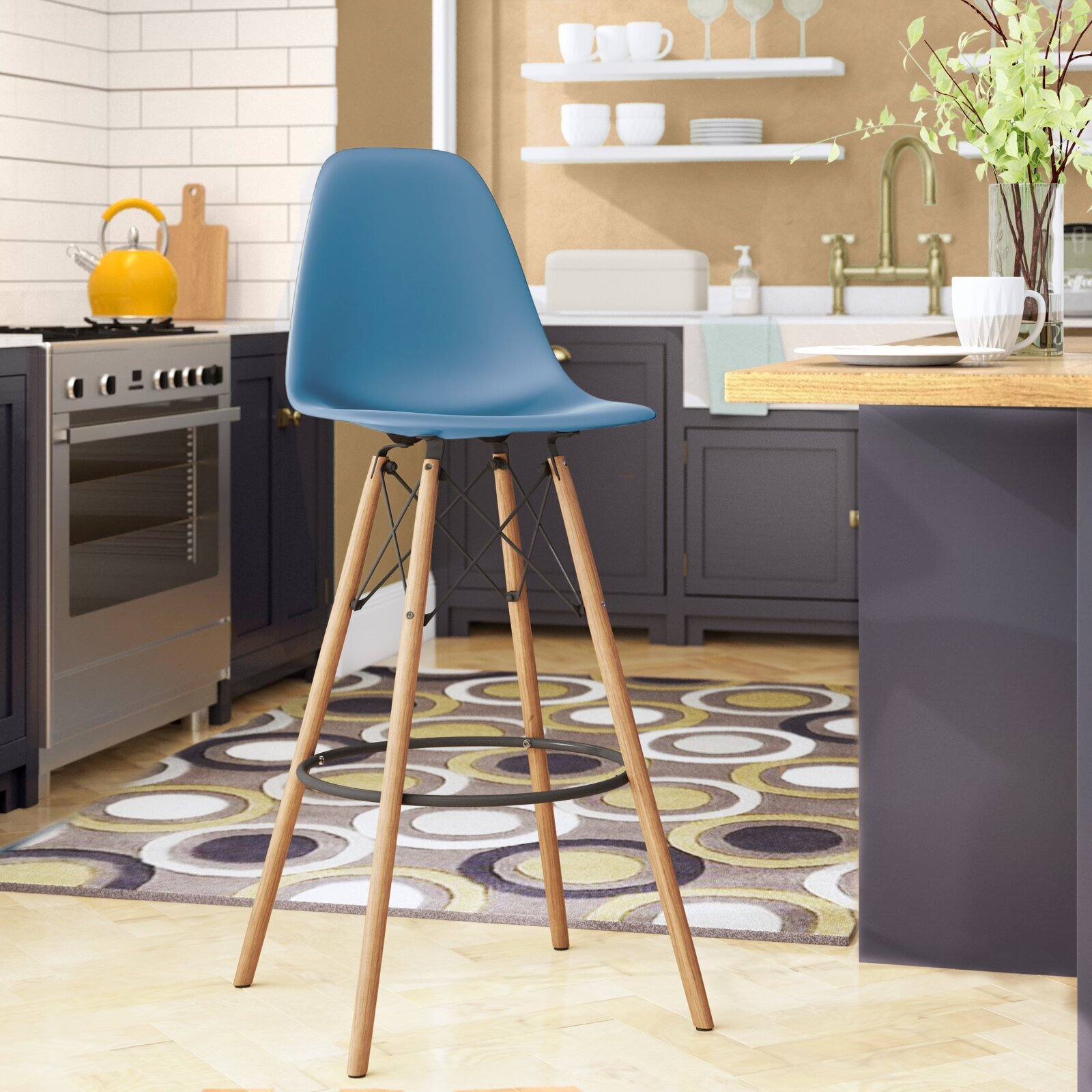 Bucket Style Modern Barstools with Backs