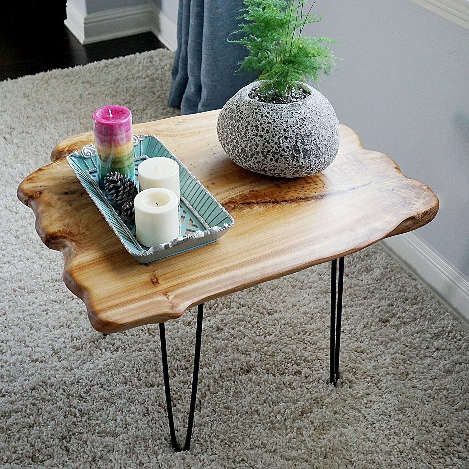 Cedar Irregular Shaped Coffee Table