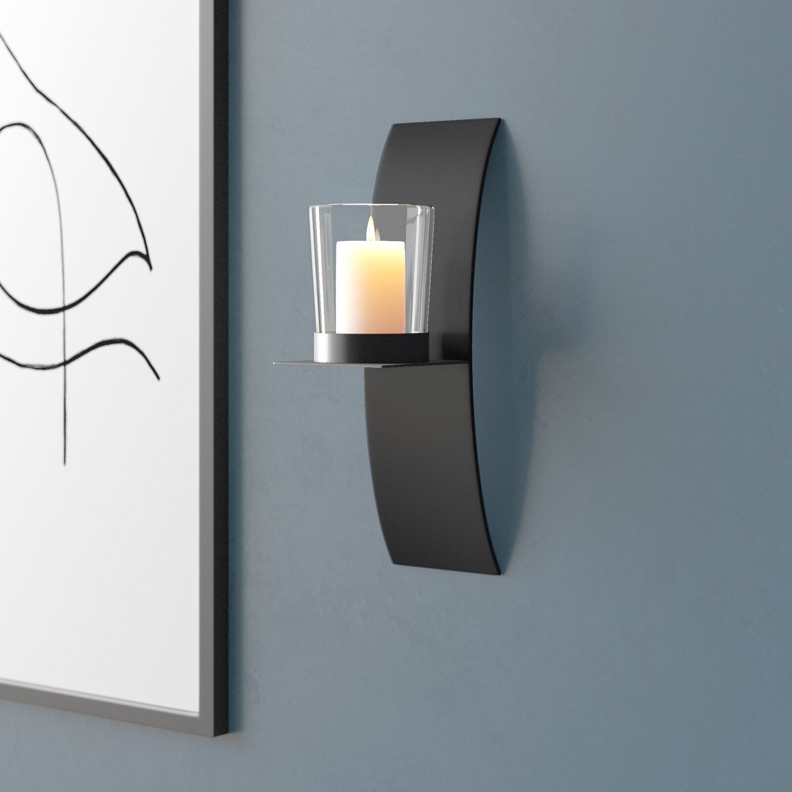 Chic Black Modern Sconce 