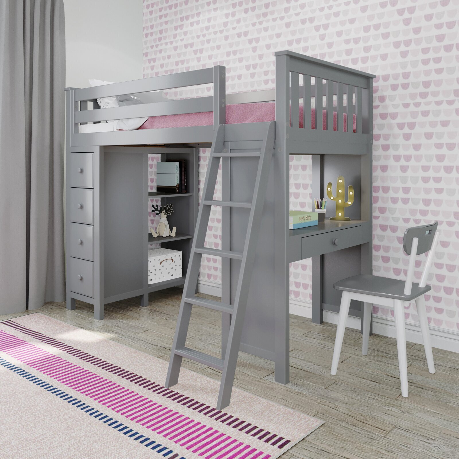 Children’s Bed With Desk at End