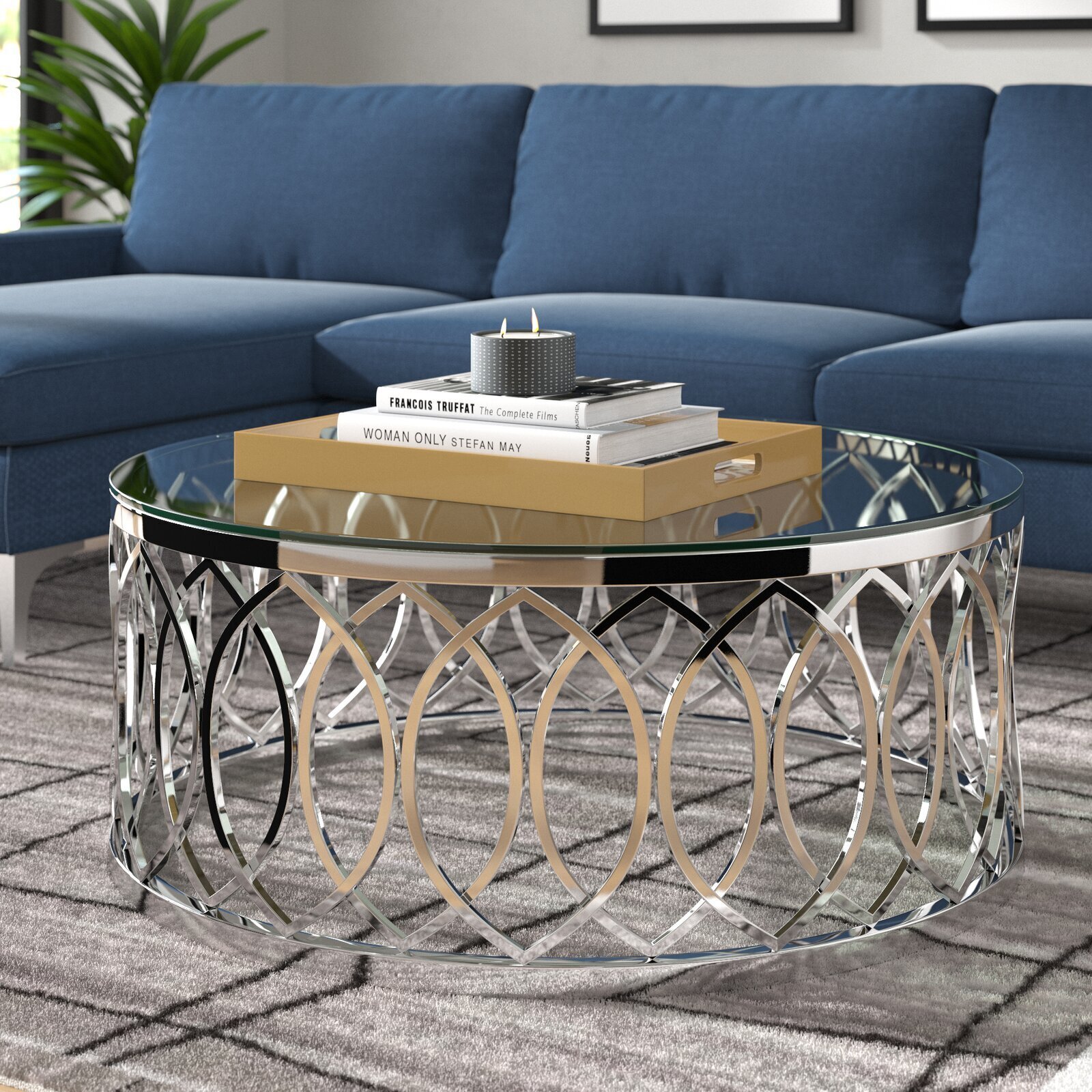 Round Chrome Coffee Table