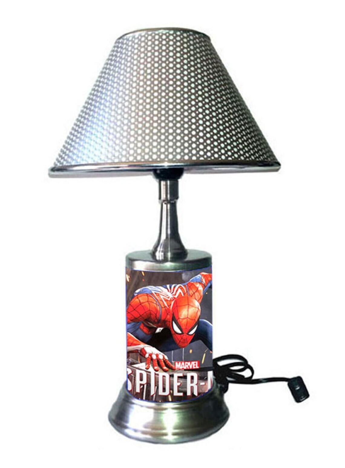Chrome Shade Spiderman Lamp