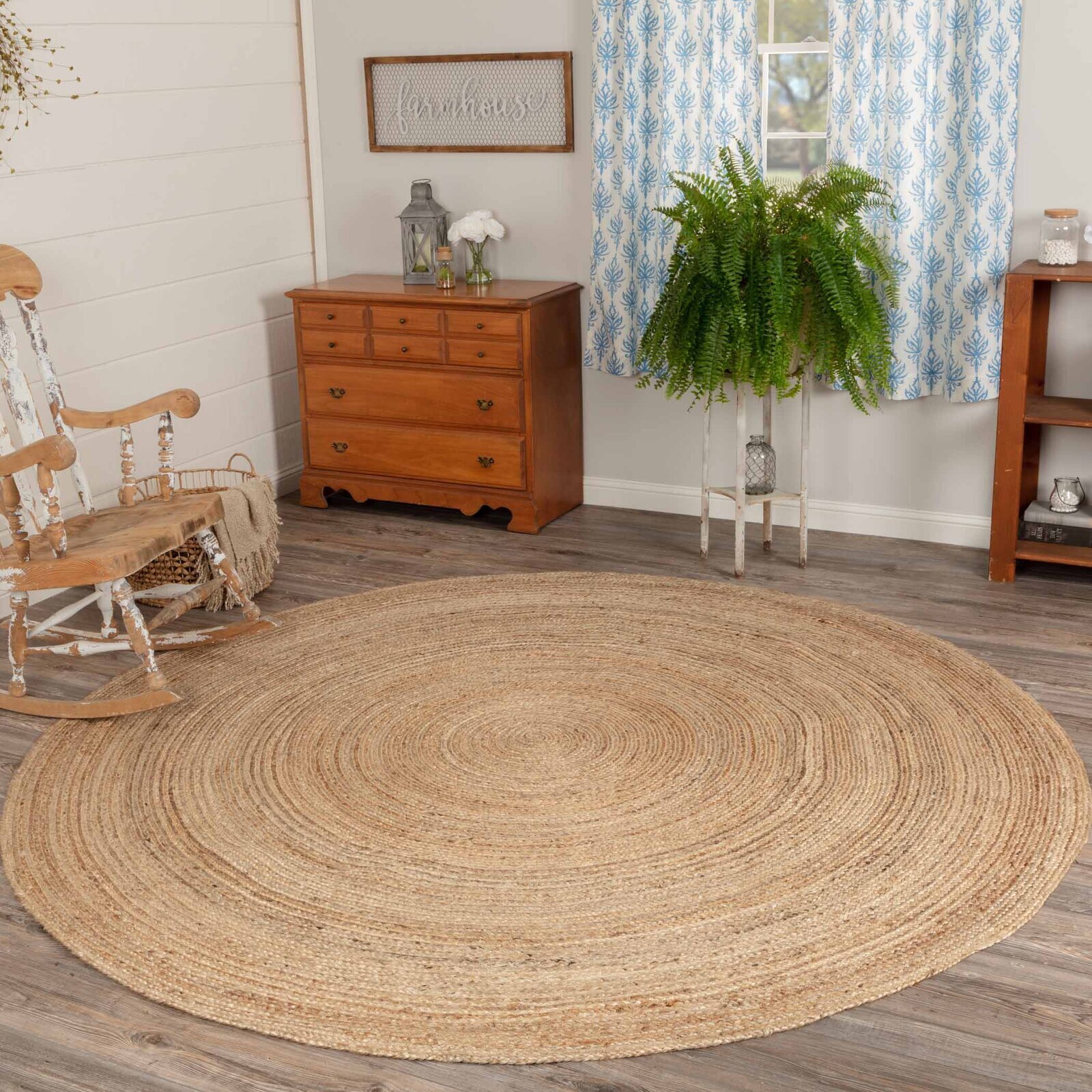 Circular Geometric Jute Japandi Rug