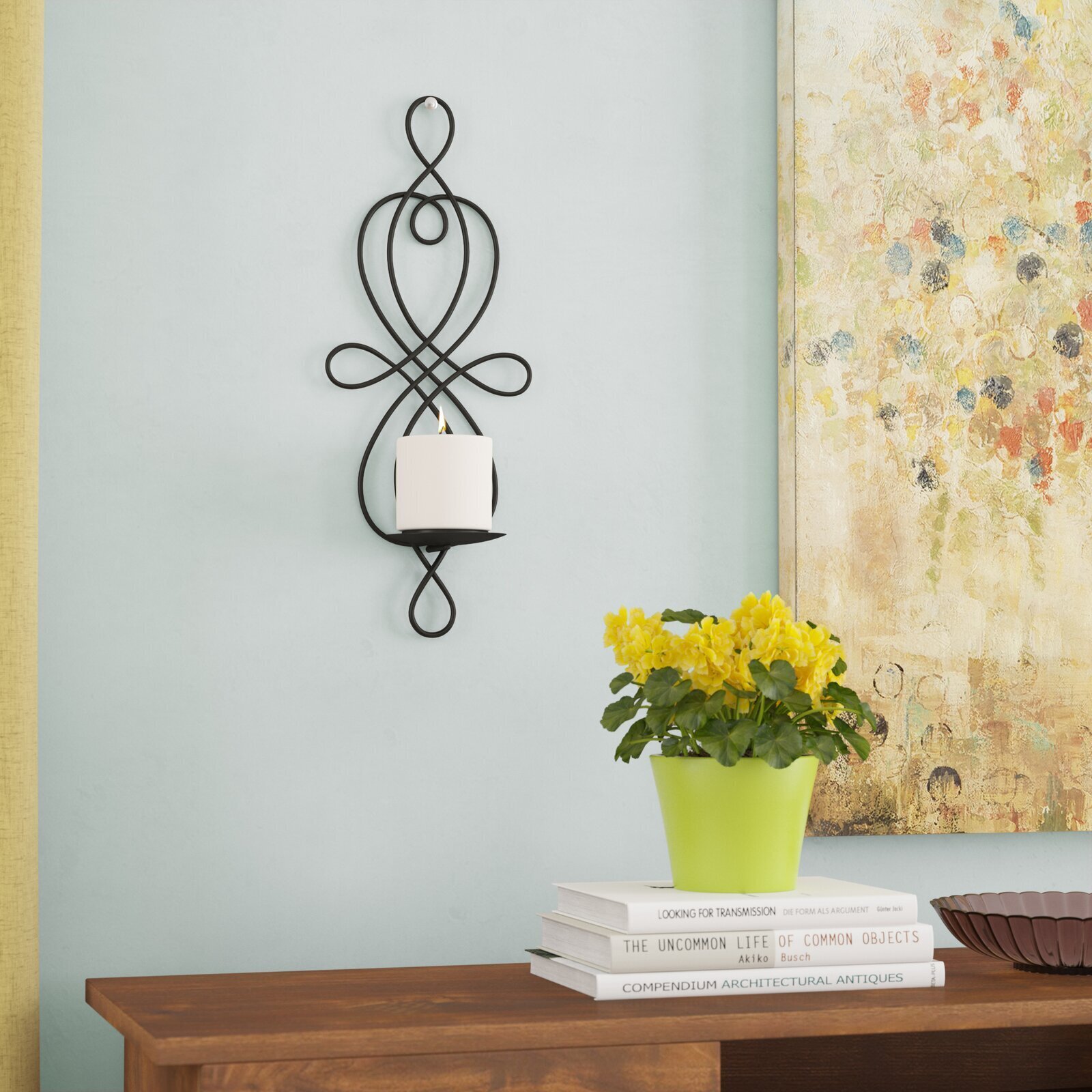 Classic Patterned Black Wall Sconce  
