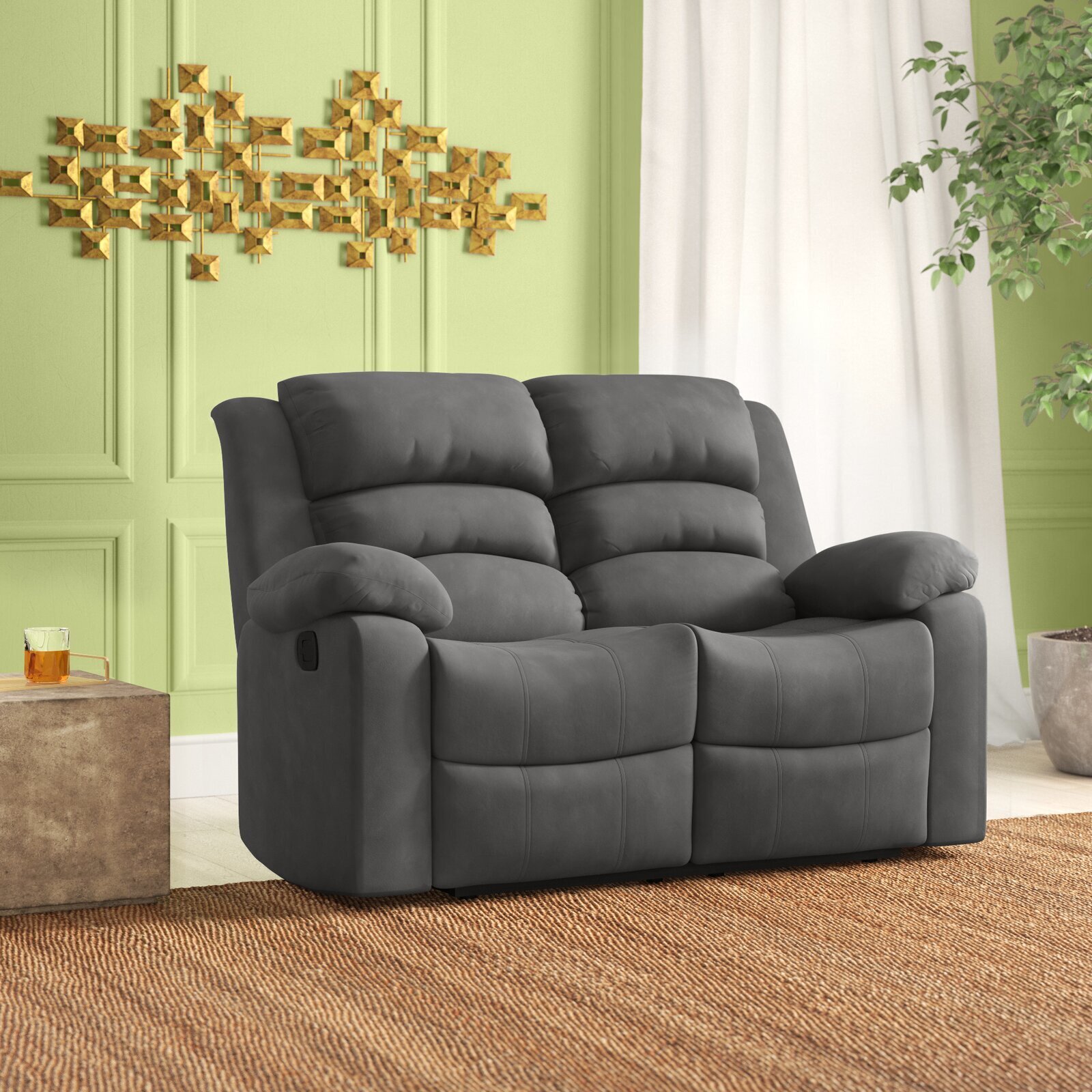 Compact Reclining Loveseat Sofa