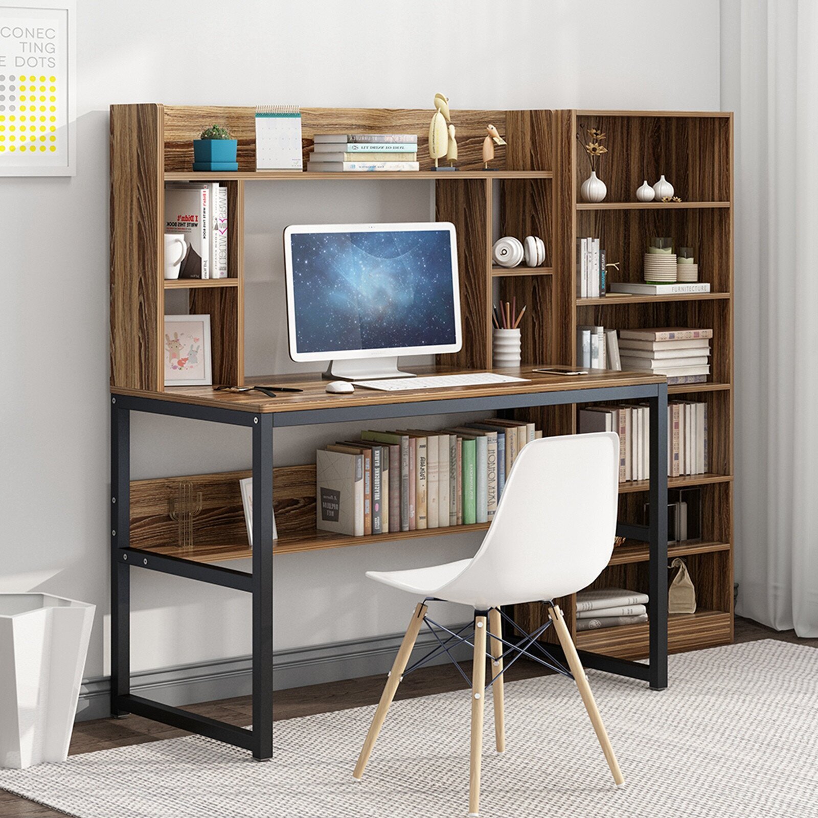Computer Table With Shelves Above