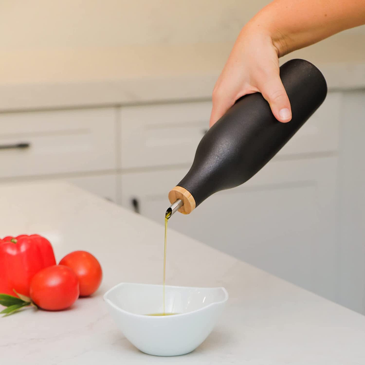 Contemporary decorative olive oil dispenser 