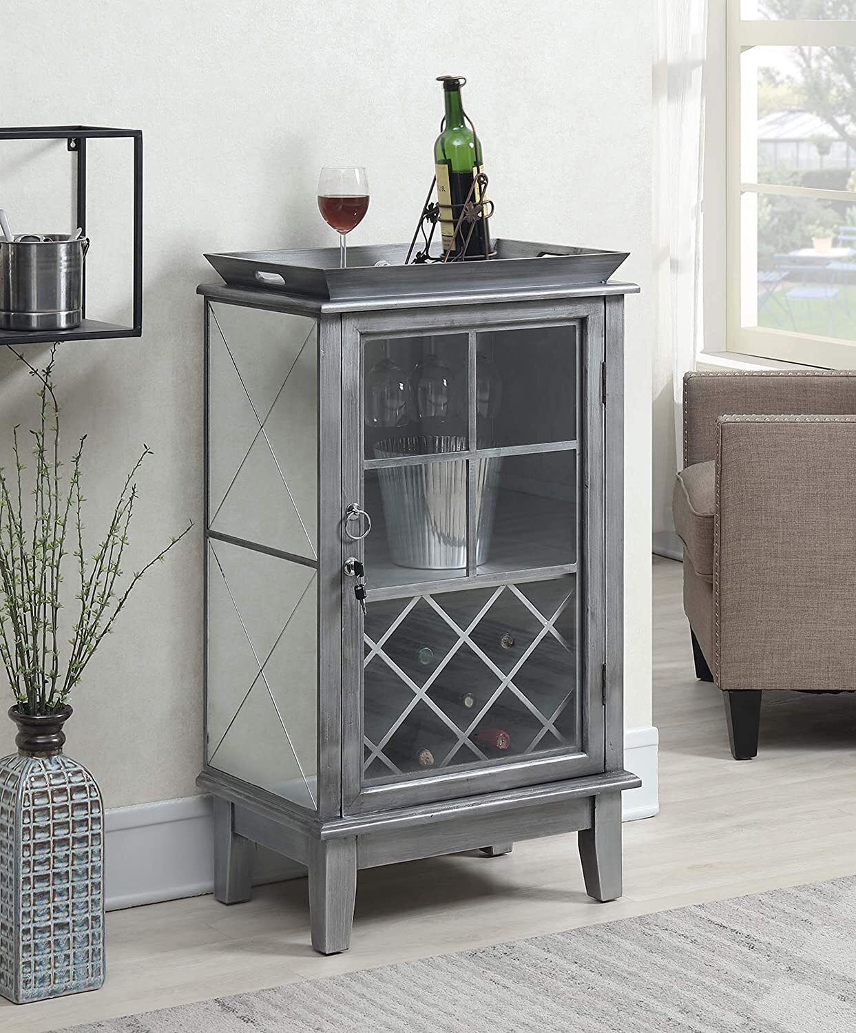 Liquor Cabinet With Lock