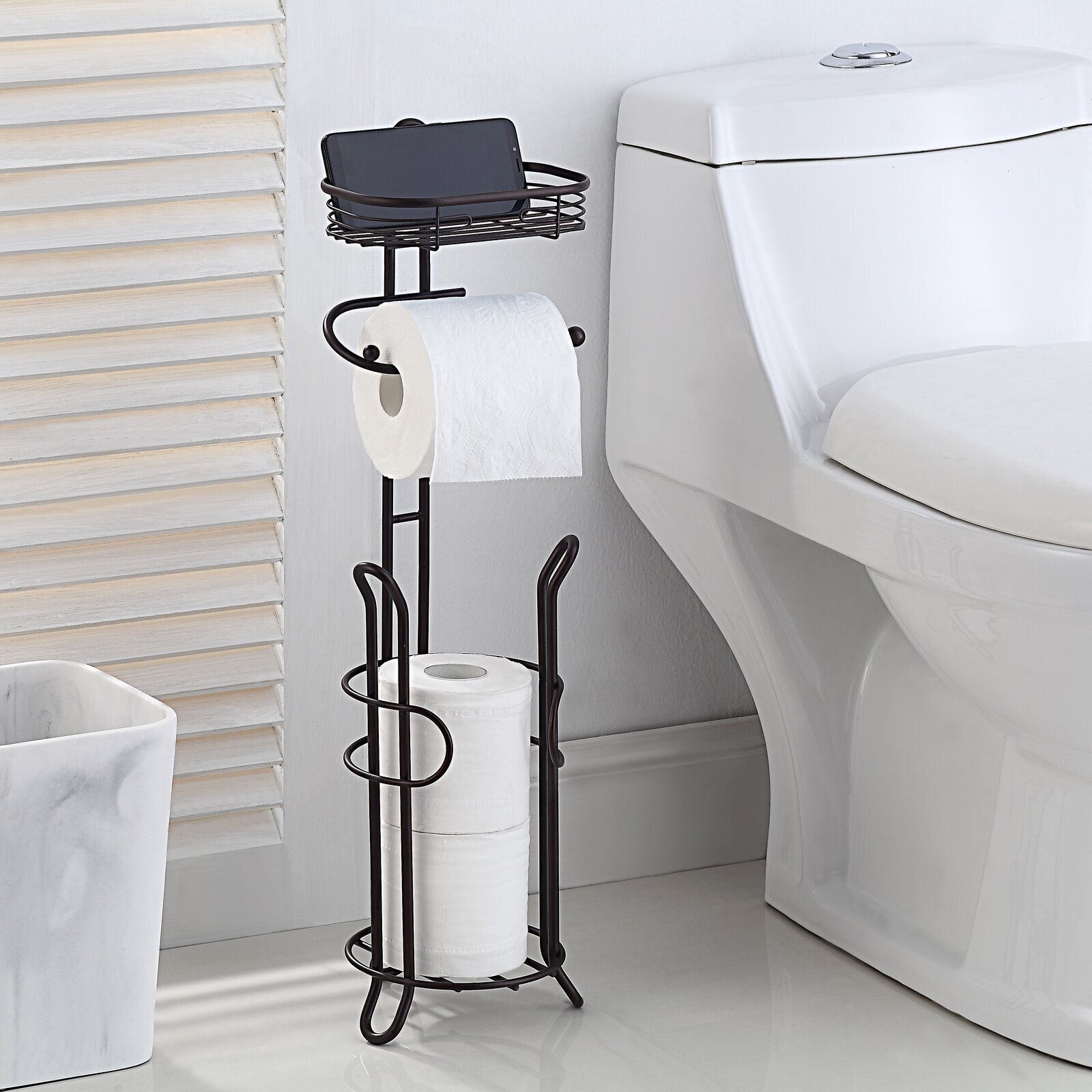 Contemporary Toilet Paper stand with Shelf