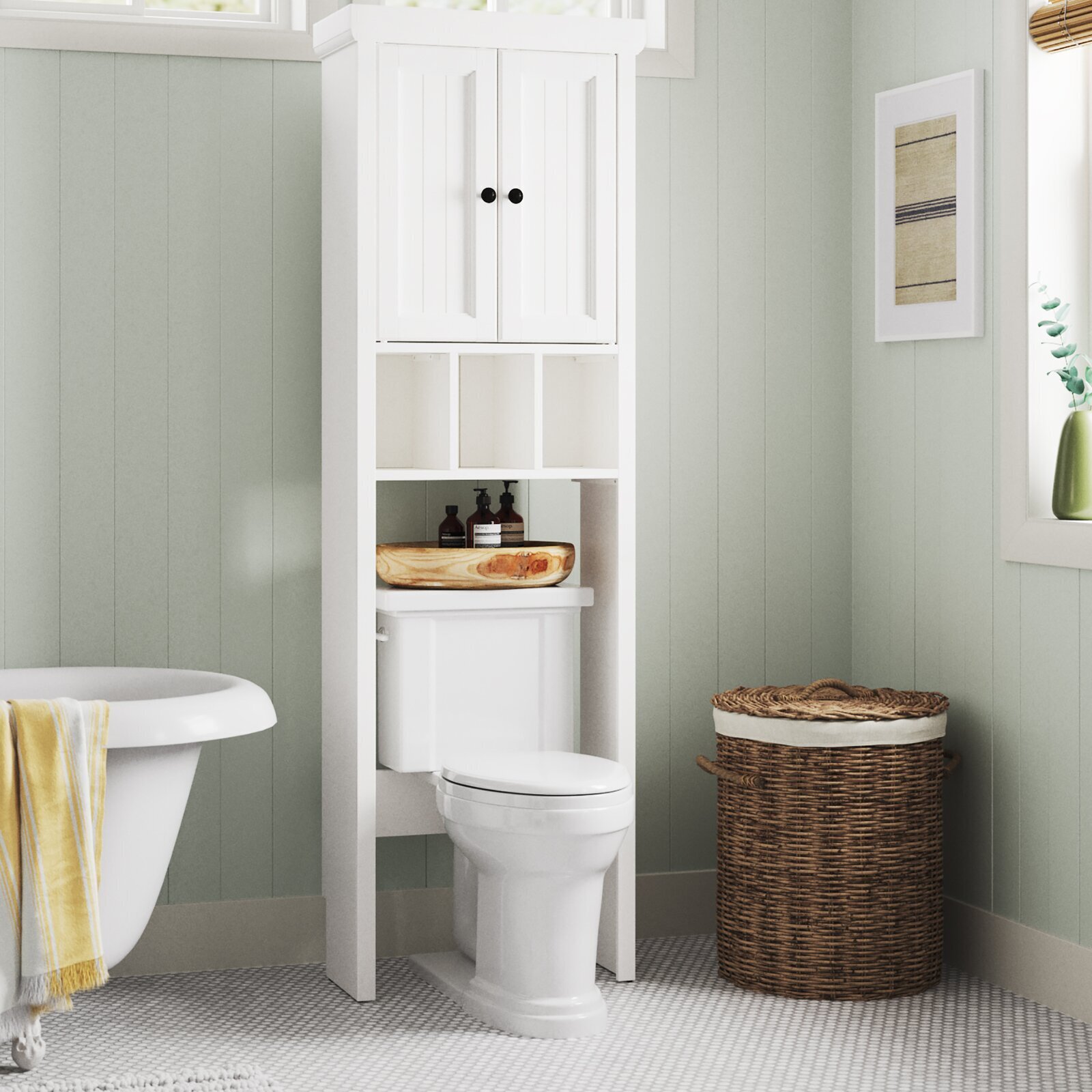 Cool and Coastal Cabinet for Saving Space