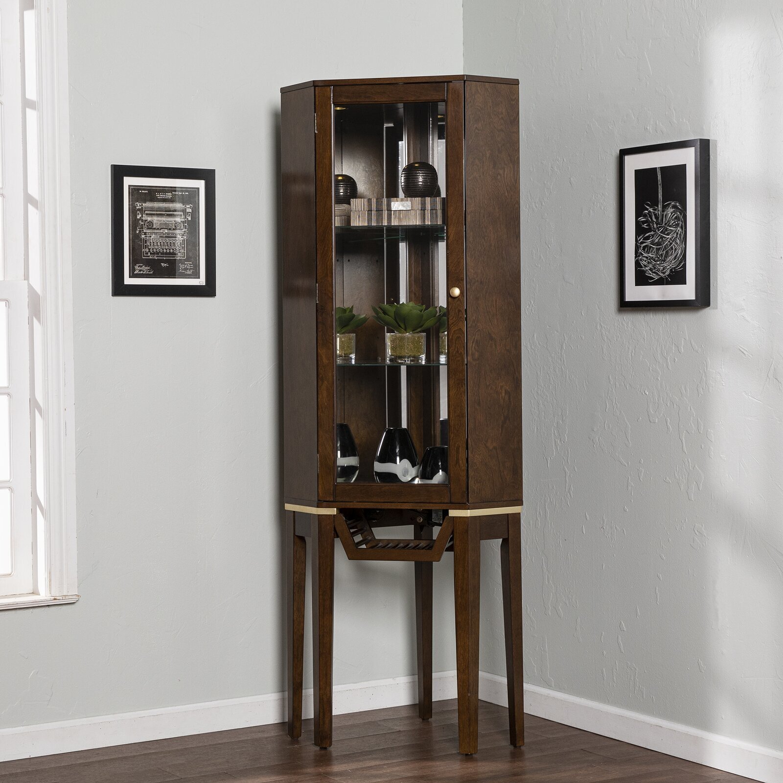 Corner Bar Cabinet on Legs