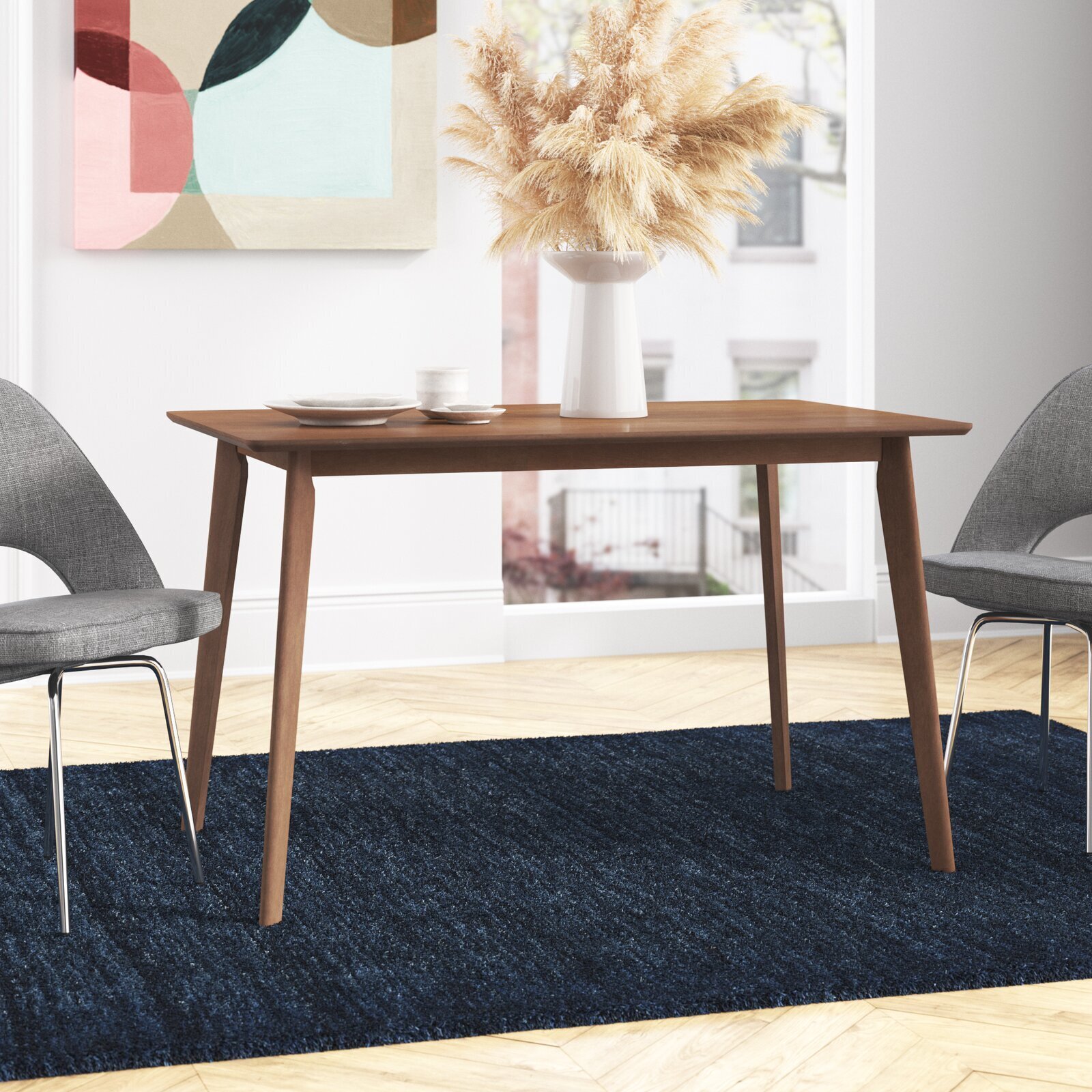 Counter High Dining Table In Classic Walnut 