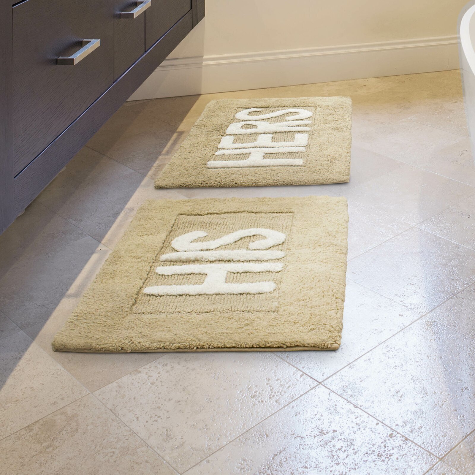 Couples Designer Bathroom Rug Set