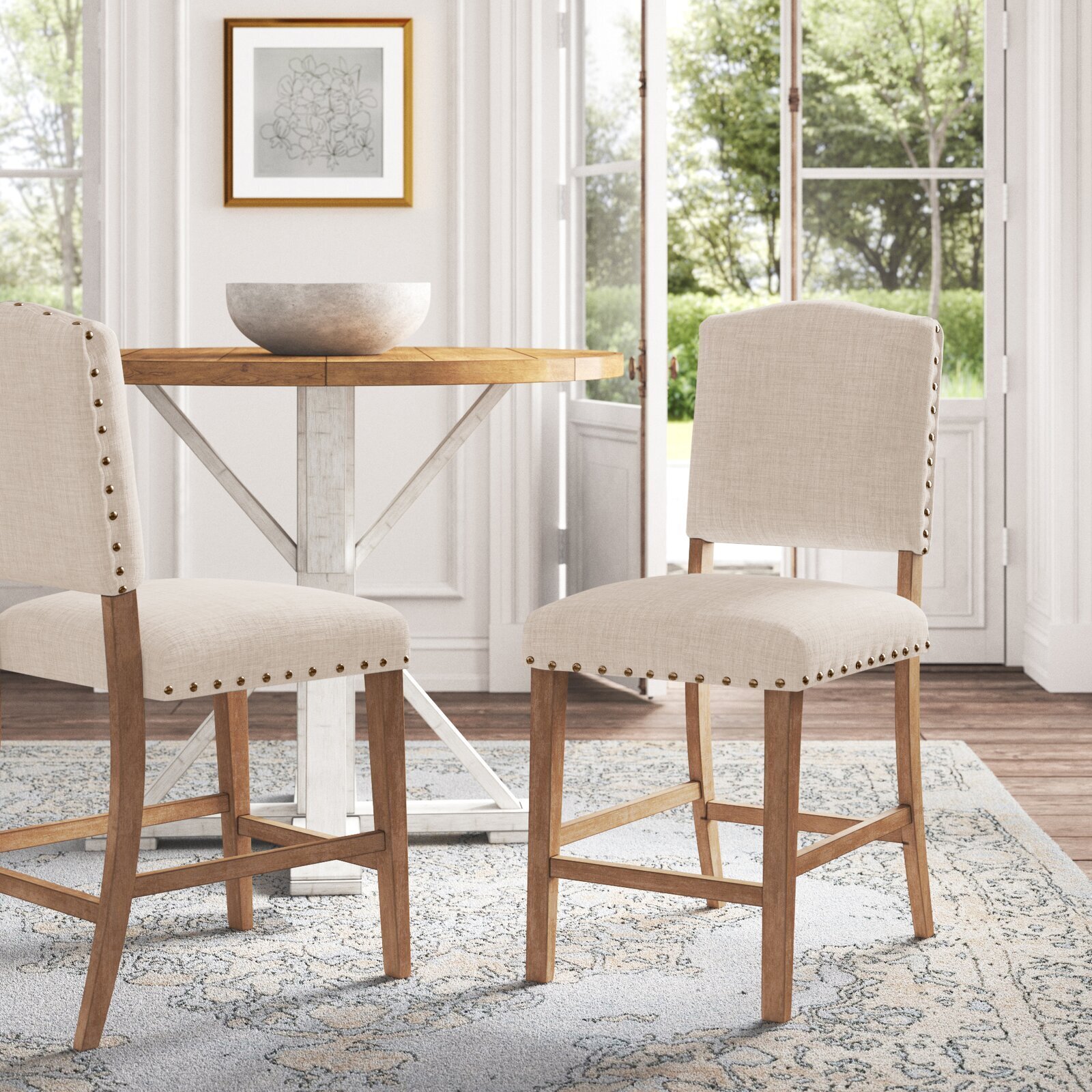 Cream stools with farmhouse appeal