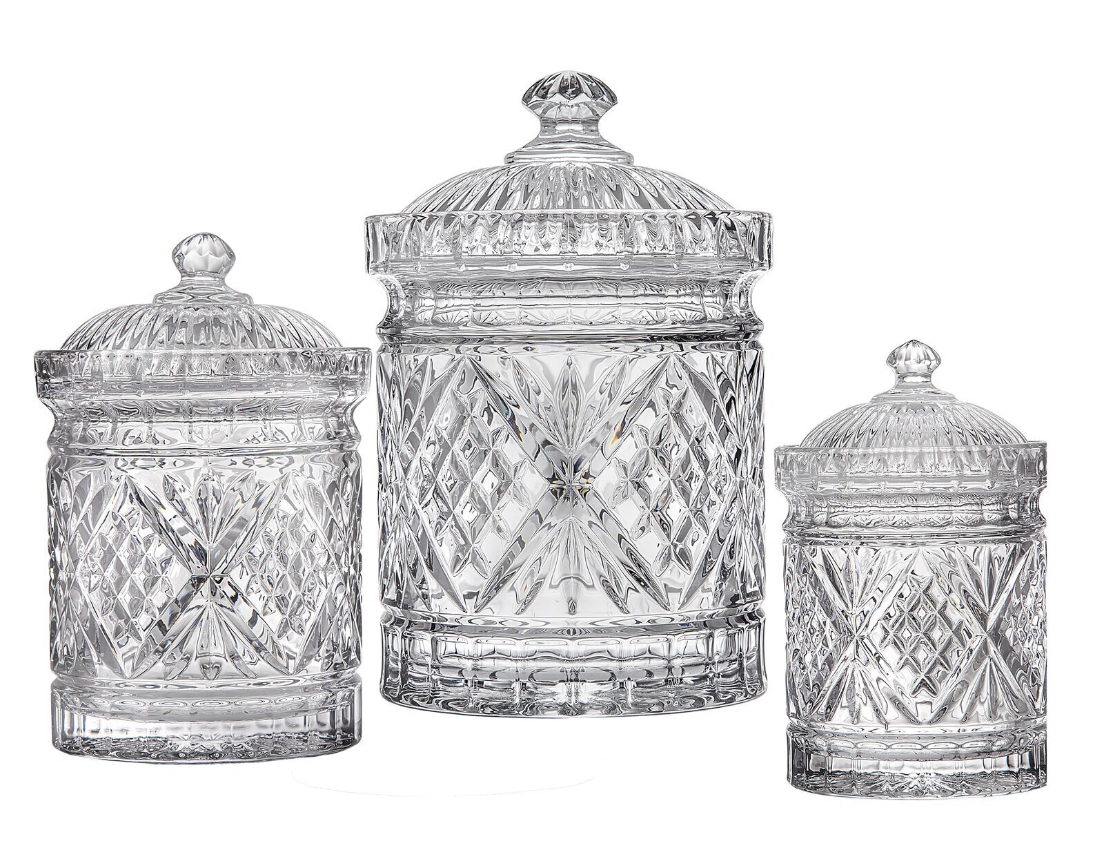 Crystal like 3 Piece Kitchen Canister Set 