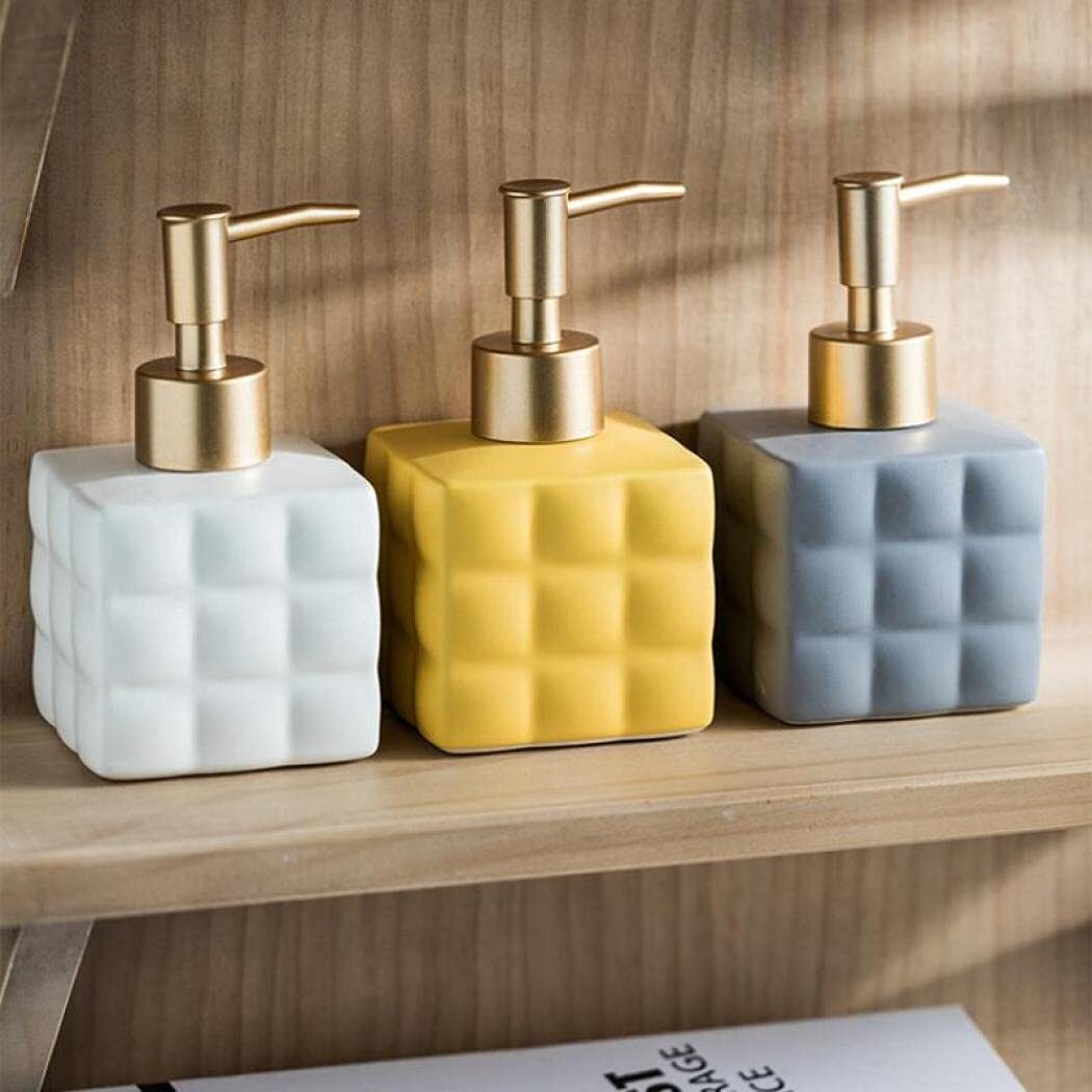 Cube Shaped Yellow Soap Dispenser