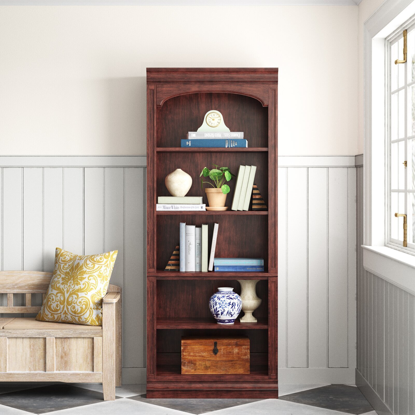 Curved Antique Bookshelf