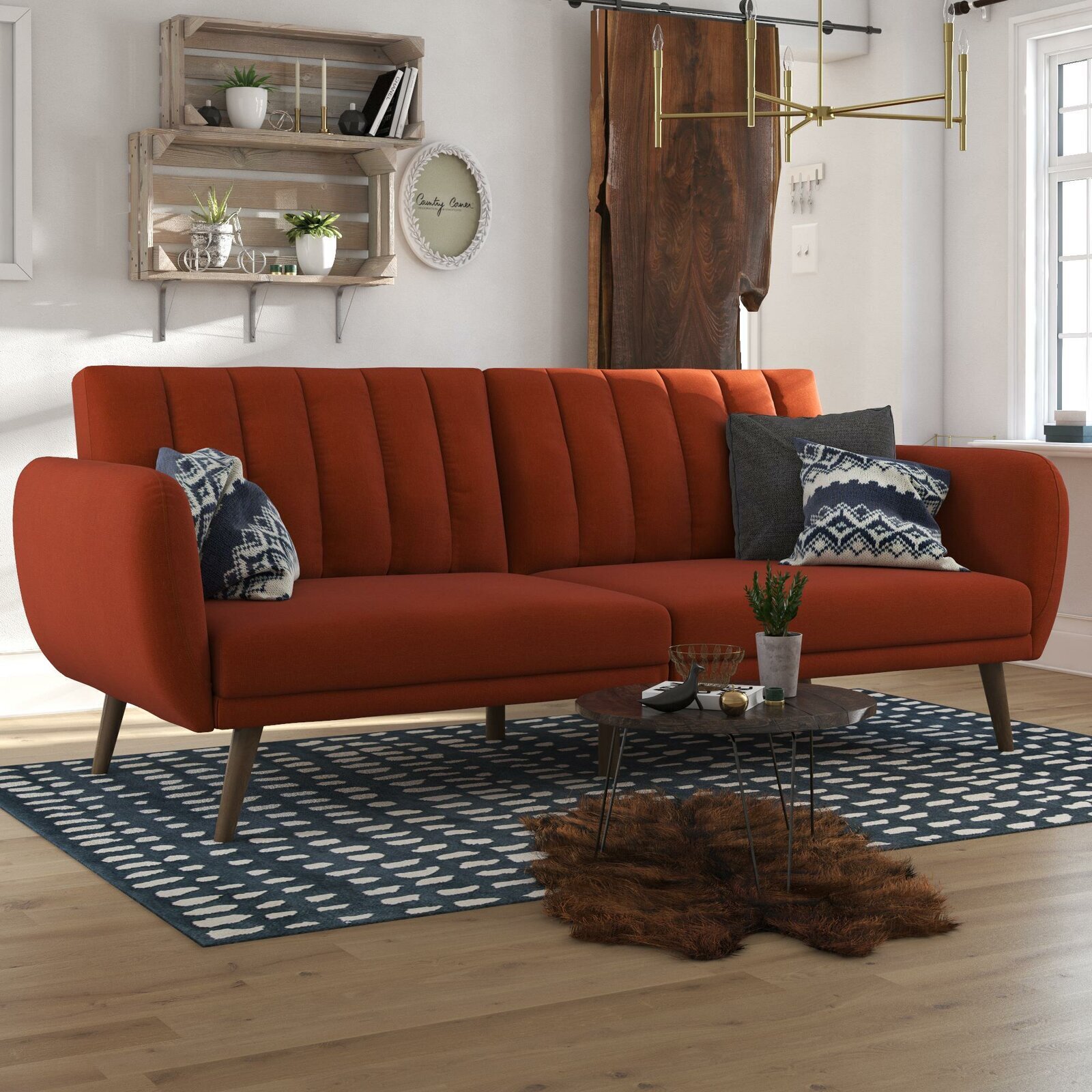 Curved Arm Fold Down Sofa Bed