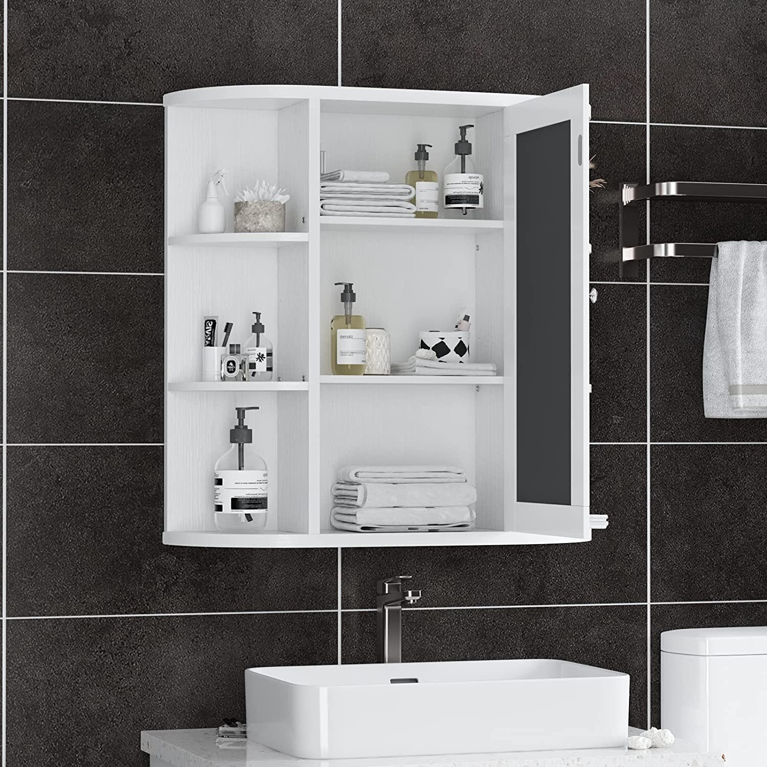 Curved Edges Wall Mounted Storage Cabinet